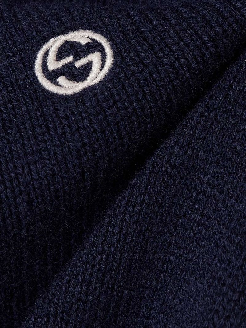 Gucci o1la5ras0526 Wool Cashmere Jumper With Embroidery in Navy Size XL / US 12-14 / IT 48-50 - 5 Thumbnail