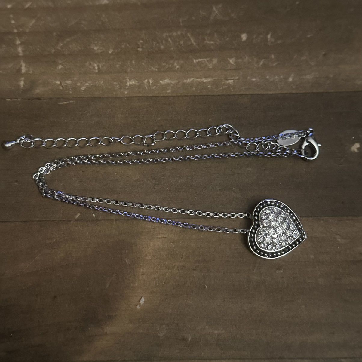 Other Cookie Lee silver tone paved heart pendant necklace Size ONE SIZE - 2 Thumbnail