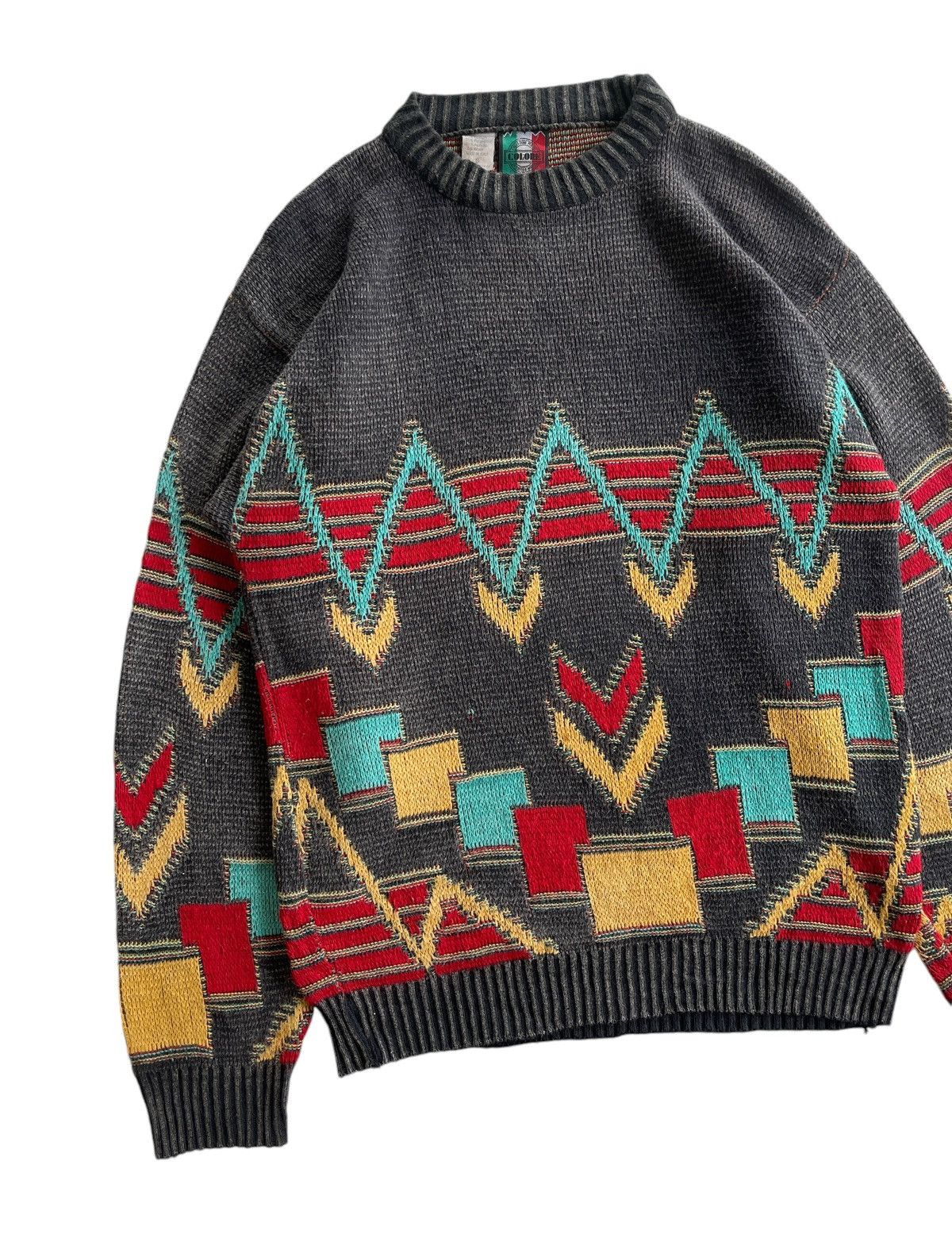 Vintage 90s Geometric Aztec Printed Knit Sweater Size US S / EU 44-46 / 1 - 5 Thumbnail