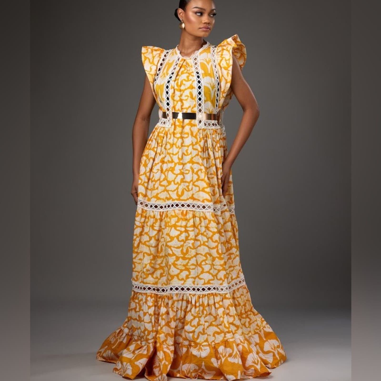 image of Christie Brown The Studio Oversized Maxi C In Mango Size M in Yellow, Women's