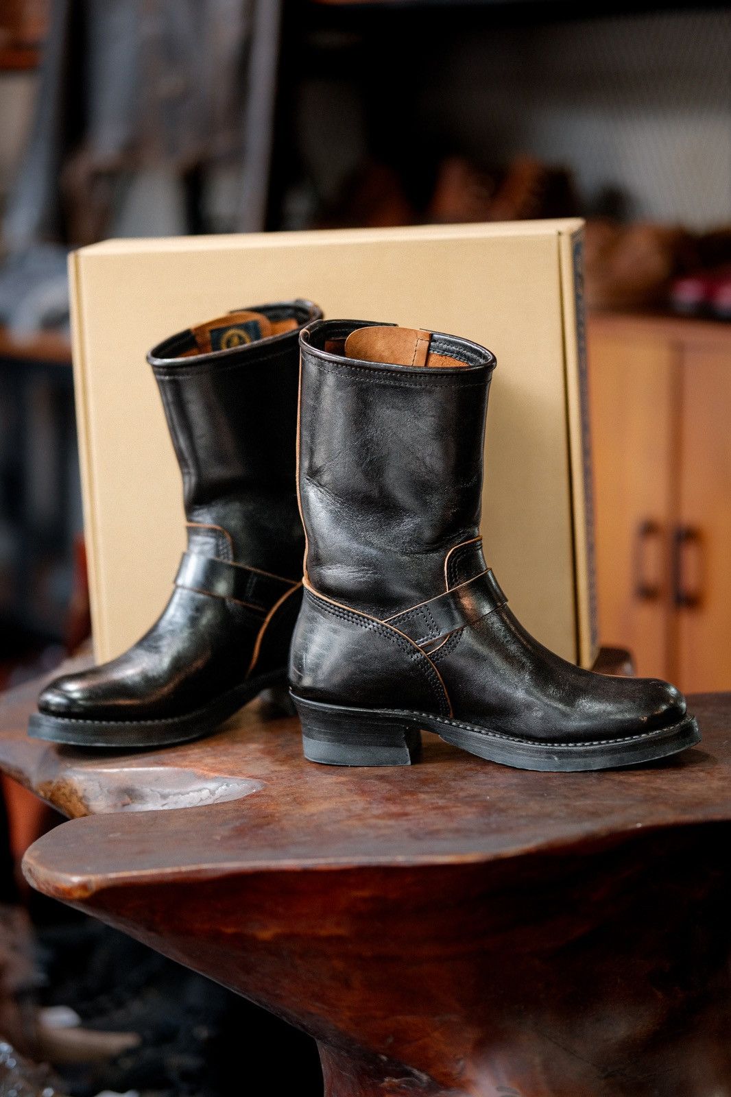 John Lofgren Wabash Engineer Shinki Hikaku Horsehide Boot Size US 7 / EU 40 - 7 Thumbnail