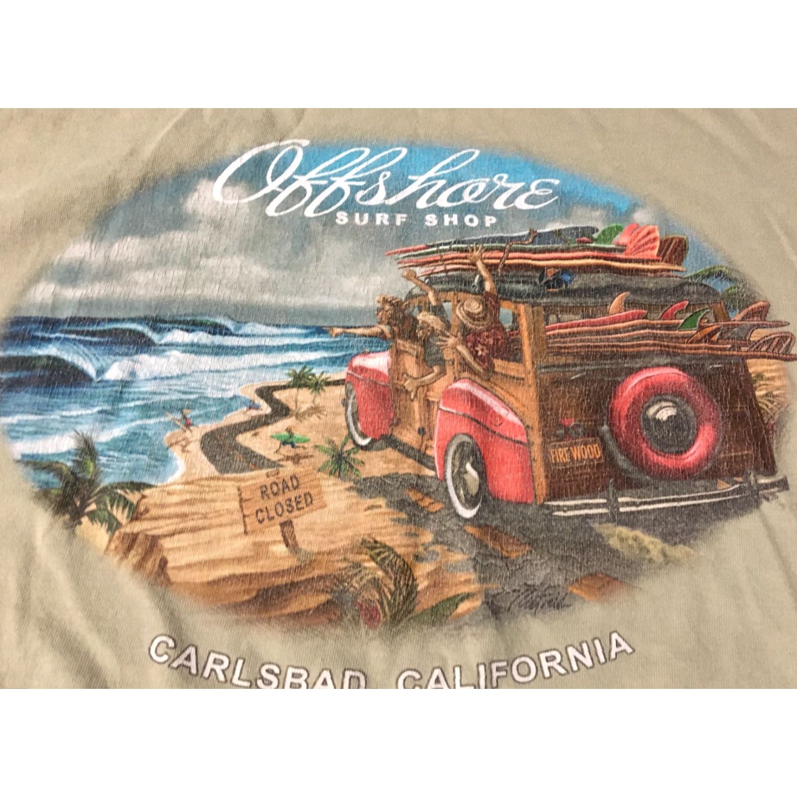 Vintage VINTAGE 90s Offshore Surf Shop Shirt Men 2XL Beige Distressed California Grunge Punk Surfing Sea Beach Nautical USA Rock Lamination? Size US XXL / EU 58 / 5 - 4 Thumbnail