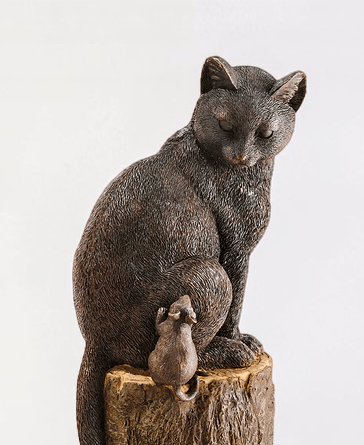 Other Cat & Mouse Garden Statue • Whimsical Tuxedo Cat Ornament Size ONE SIZE - 3 Thumbnail