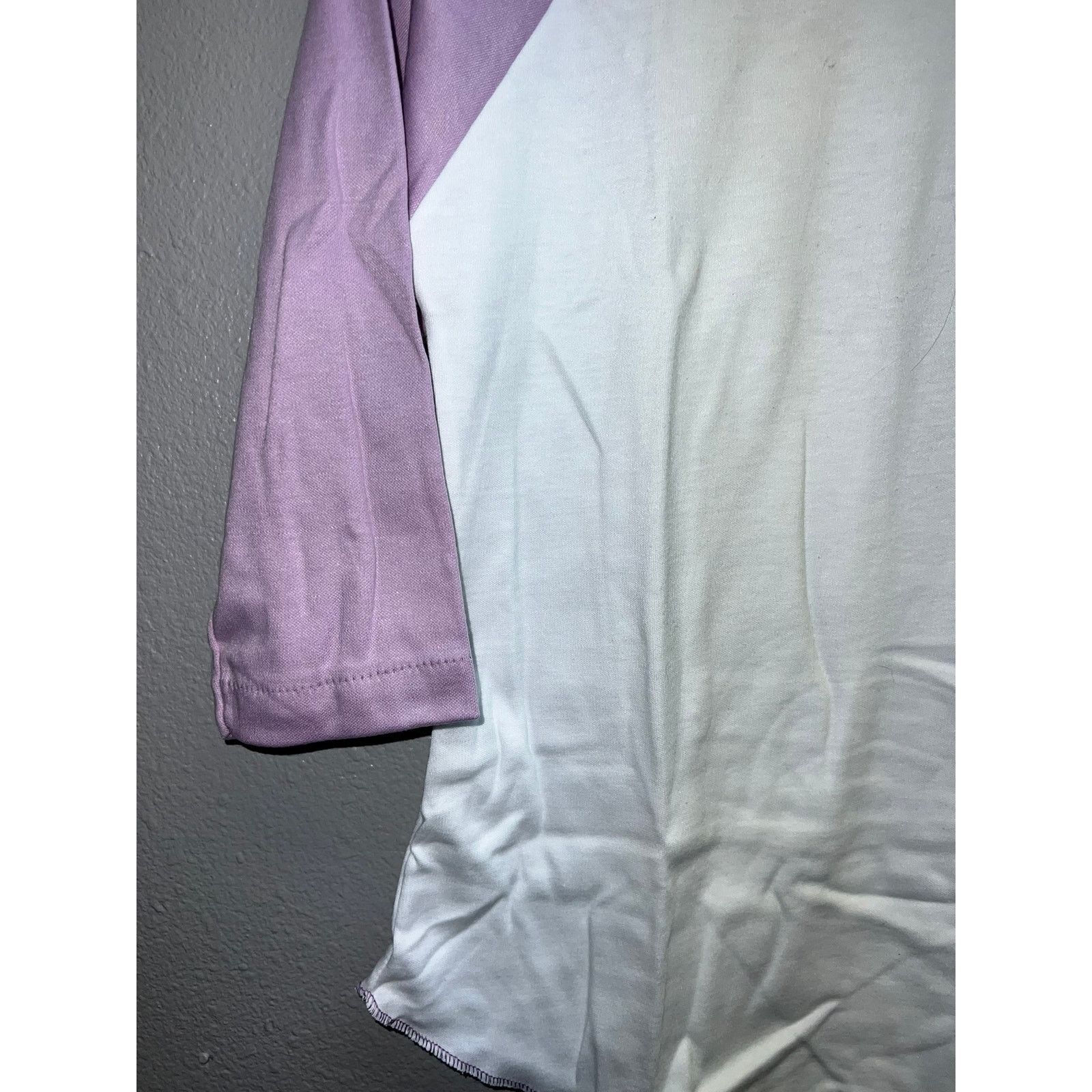 Vintage 80s Women's Vintage Lucky Star Light Purple Raglan Shirt M Size M / US 6-8 / IT 42-44 - 4 Thumbnail