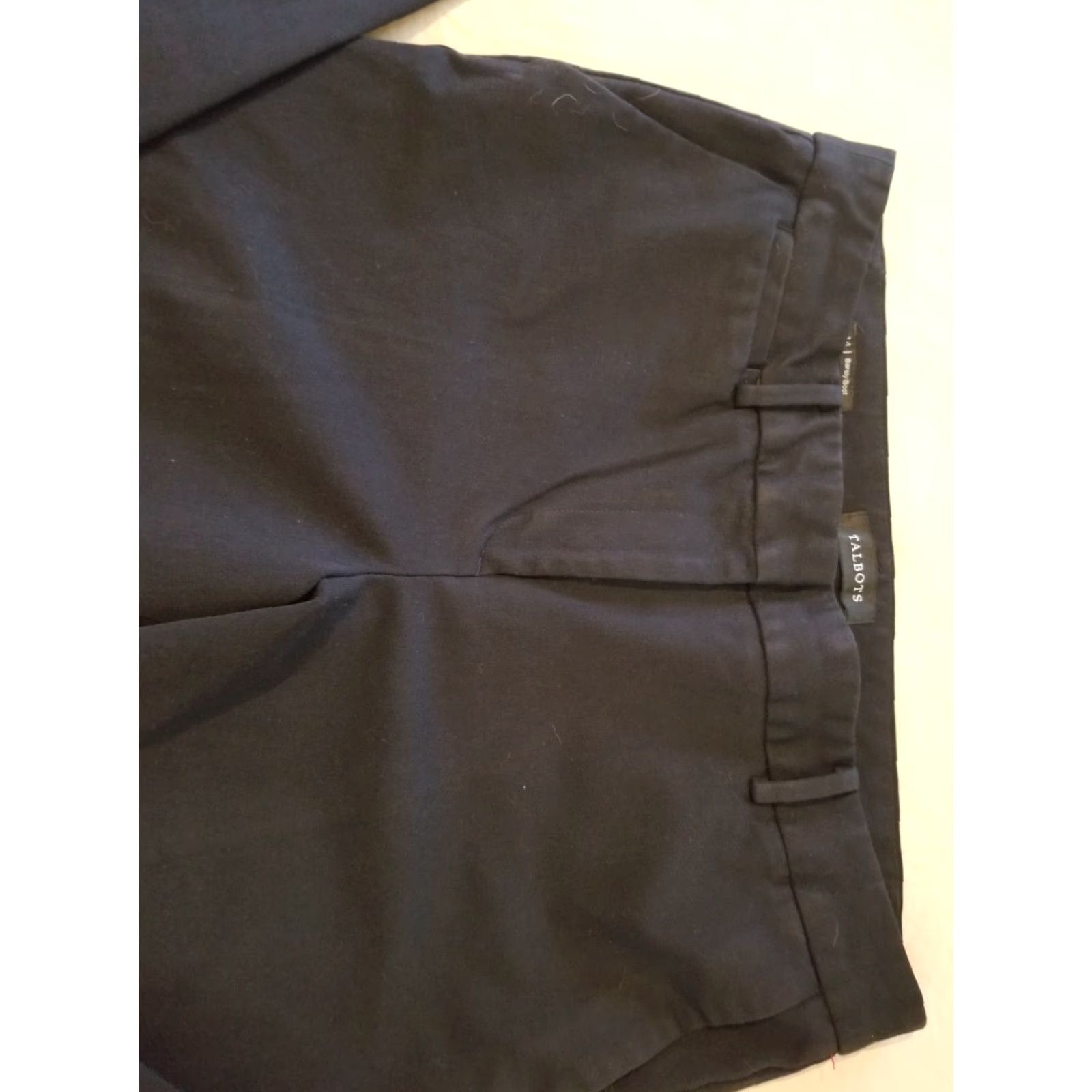 Talbots Womens Talbots Dress Pants 14 Black Cotton Khaki Slack Trouser Stretch Pants Size 36" / US 14 / IT 50 - 4 Thumbnail