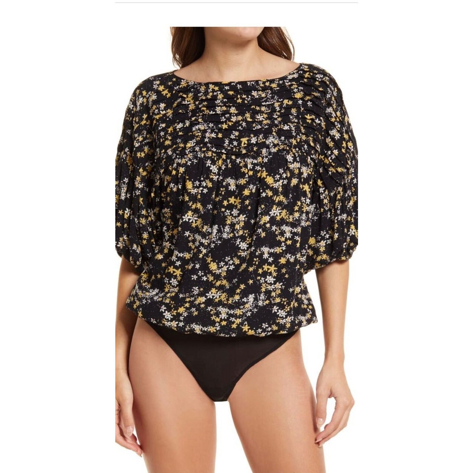 Free People Free People Dessa Bodysuit in Black Combo, Size M A002077 Size M / US 6-8 / IT 42-44 - 4 Thumbnail