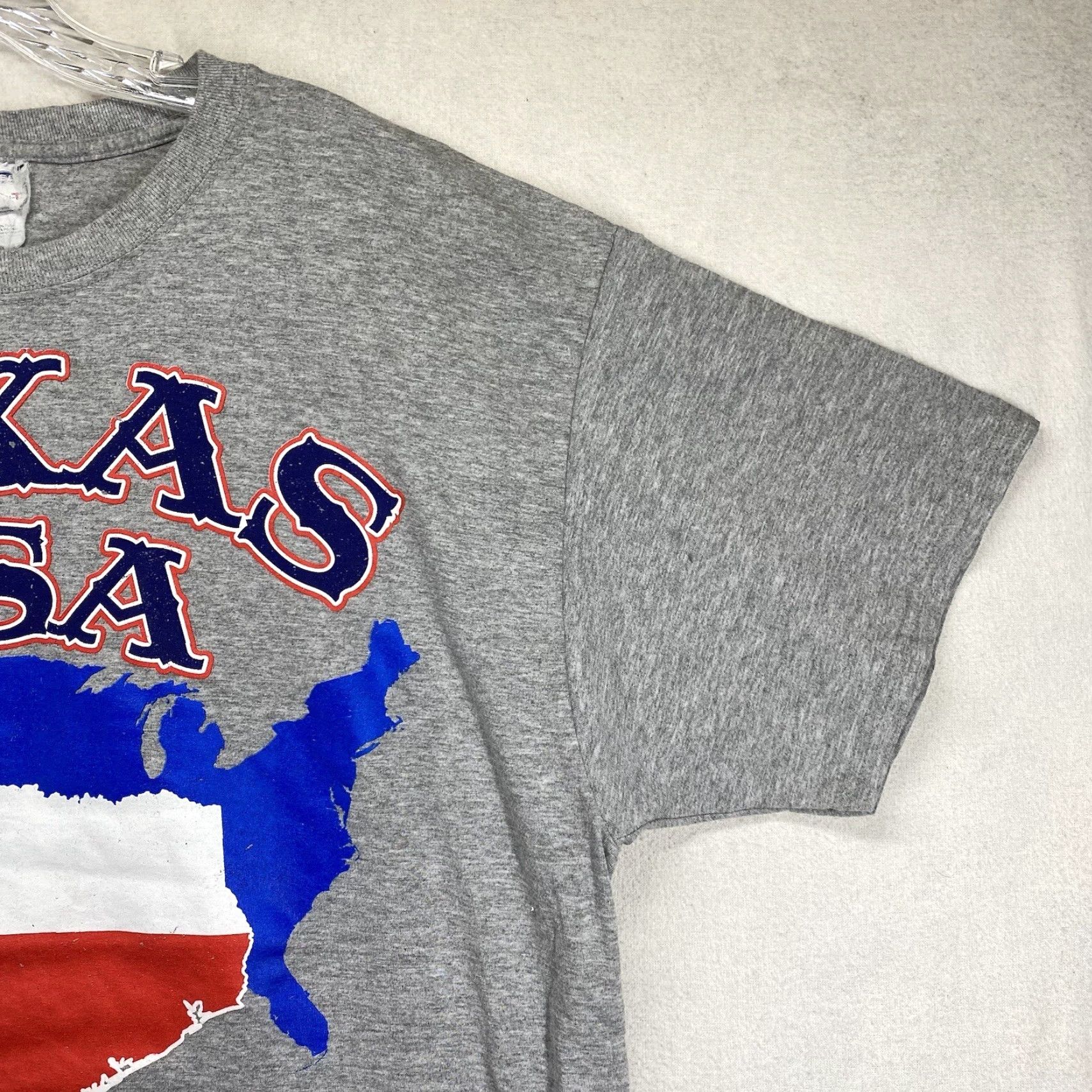 Jerzees Texas Graphic T-Shirt Large Gray "Our Pride Is Bigger Than Y’all's" JERZEES Mens Size US L / EU 52-54 / 3 - 7 Thumbnail
