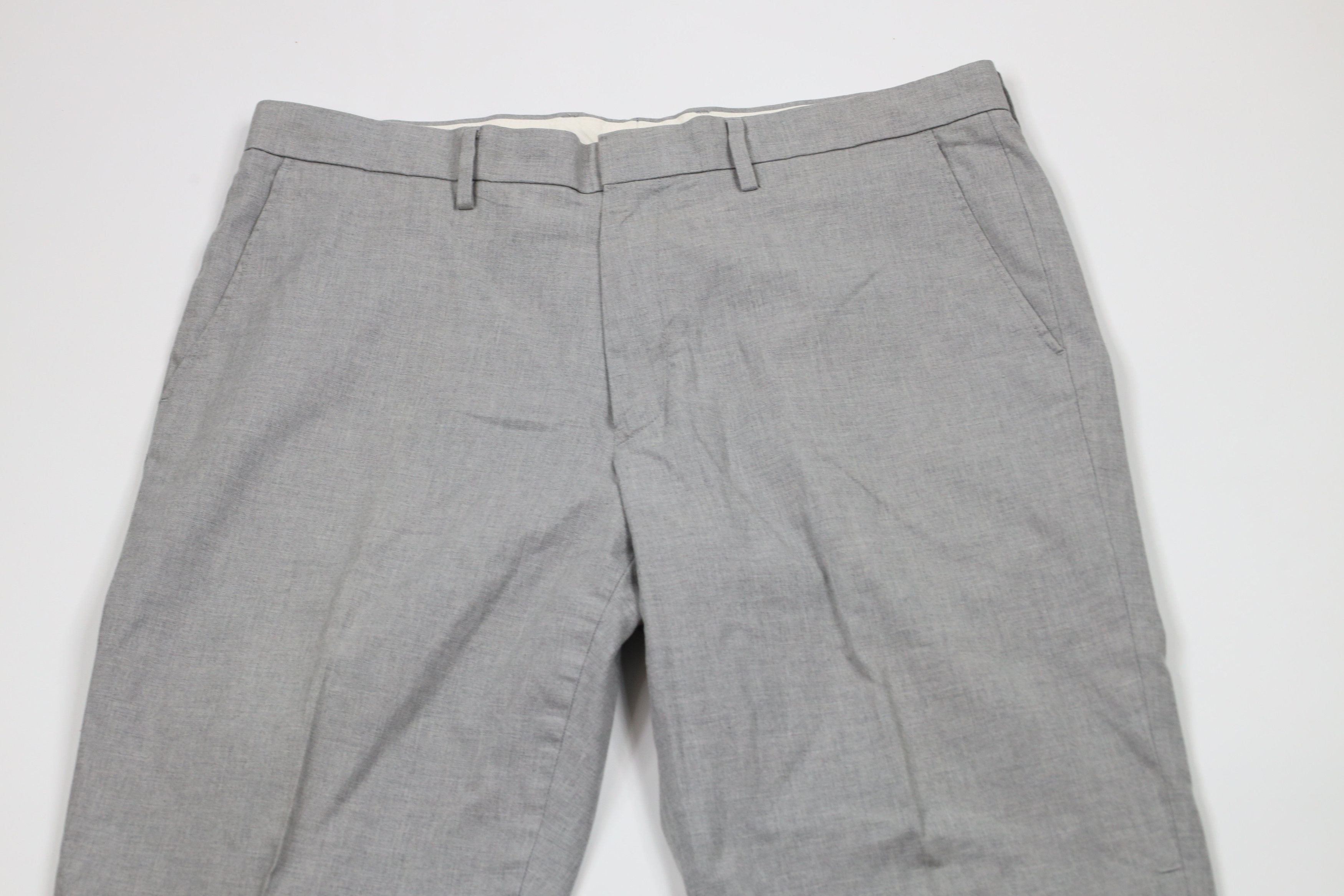J.Crew × Vintage J Crew Bowery Fit Chambray Chinos Trousers Pants Gray Cotton Size US 35 - 2 Thumbnail