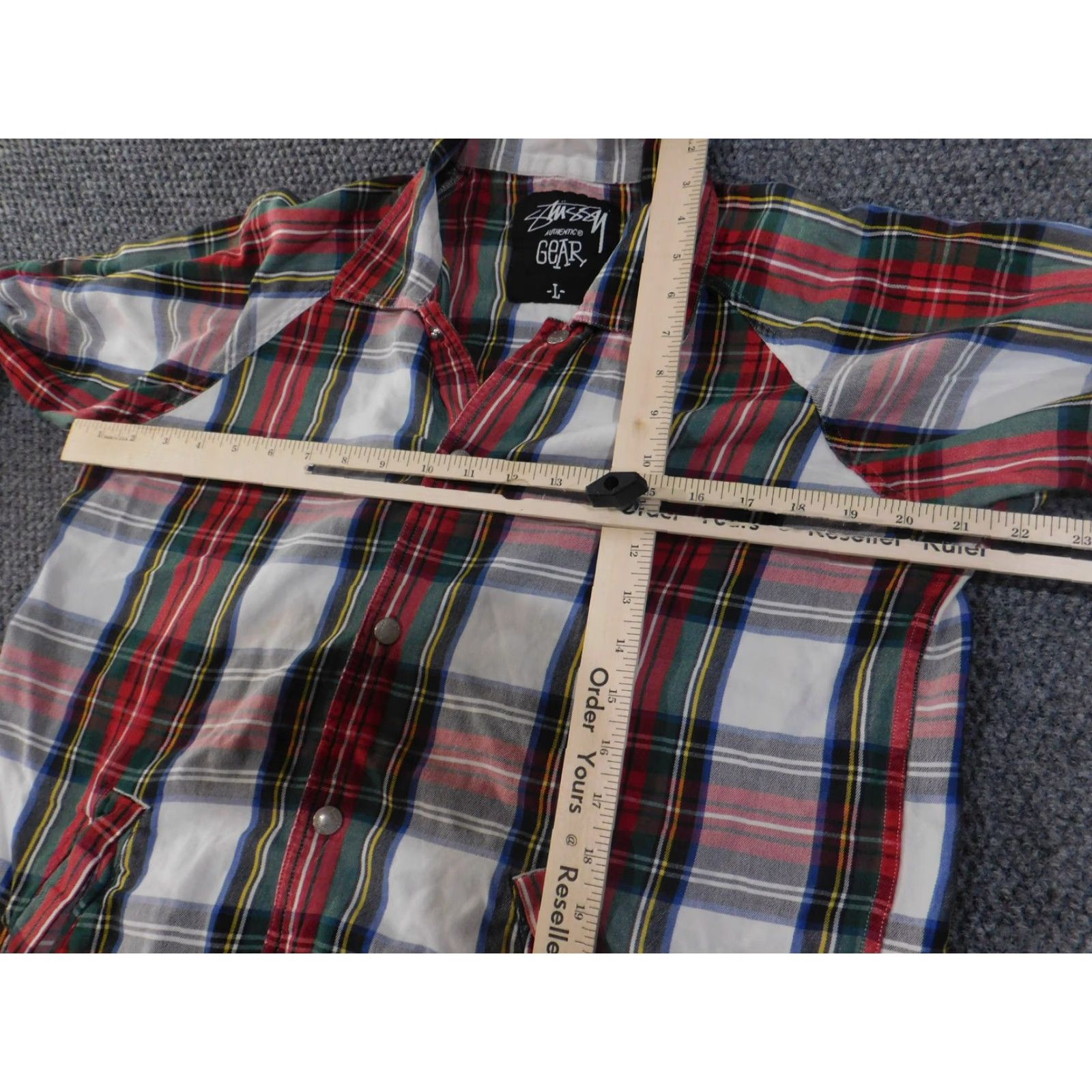 Vintage VINTAGE Stussy Jacket Mens L Red Green Plaid Cotton Button Up Shirt Y2K Size US L / EU 52-54 / 3 - 6 Thumbnail