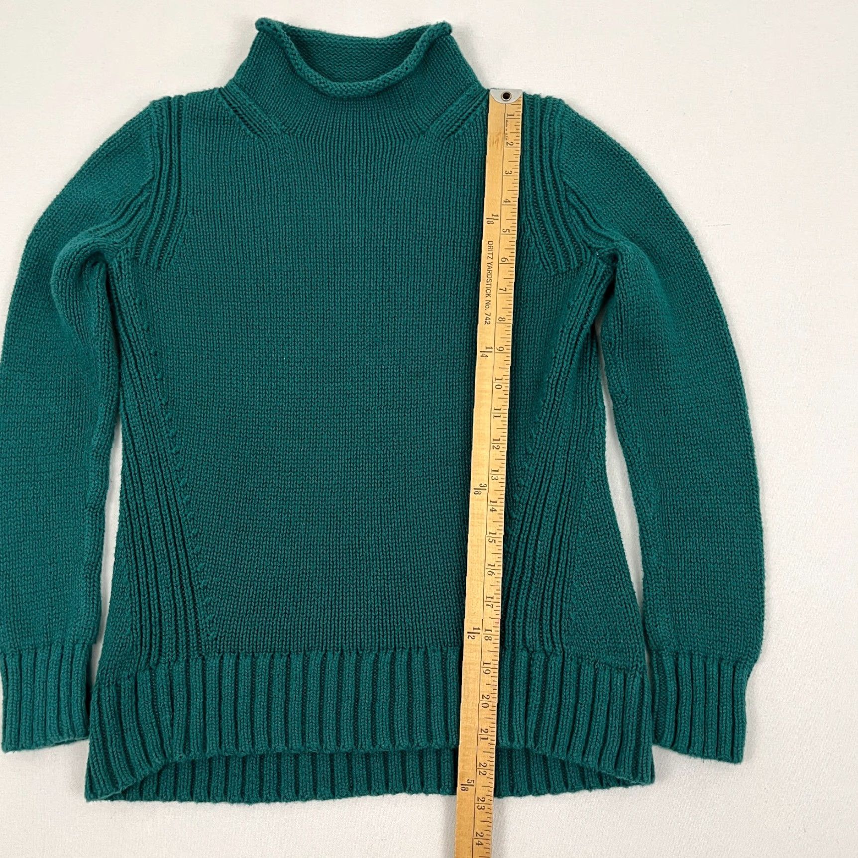J.Crew VINTAGE J.CREW Sweater Crew Neck Oarsman Knit Green Womens XS Pullover Regular Classic Preppy Retro Knit Style 100% Cotton Ribbed Academia K5924 Size XS / US 0-2 / IT 36-38 - 3 Thumbnail