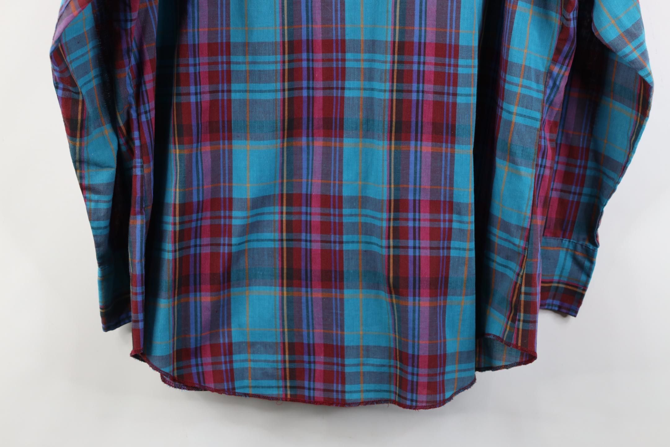 Wrangler Vintage 90s Wrangler Plaid Cowboy Rodeo Snap Button Shirt Size US L / EU 52-54 / 3 - 13 Thumbnail