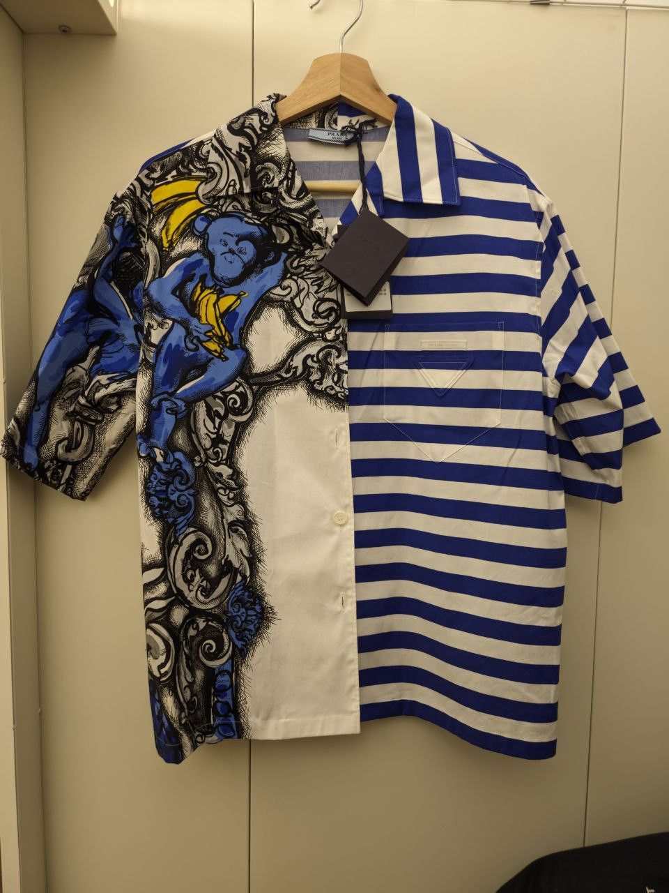Prada *New* Double Match Split Monkey Striped Bowling Shirt Size US M / EU 48-50 / 2 - 1 Thumbnail