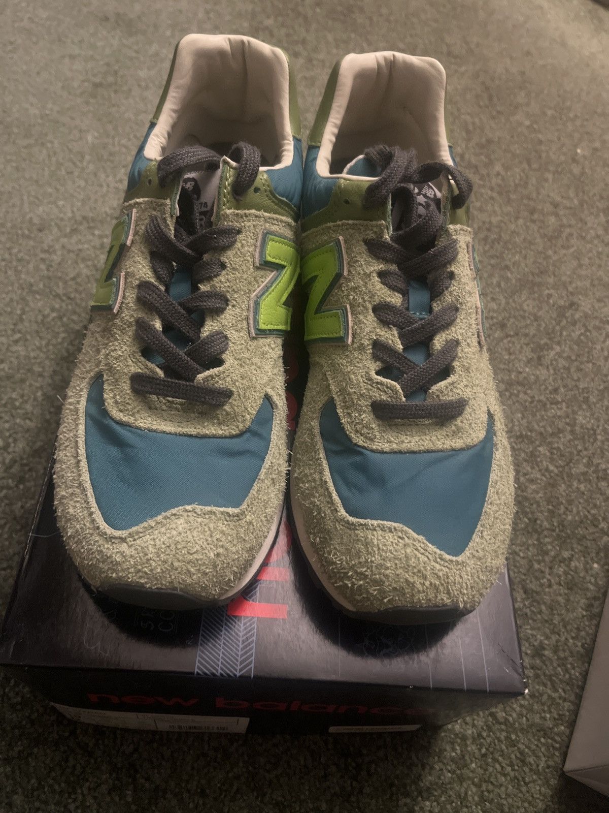 New Balance × Stray Rats New Balance x Stray Rats 574 Classic Green/Purple Size US 10.5 / EU 43-44 - 1 Thumbnail