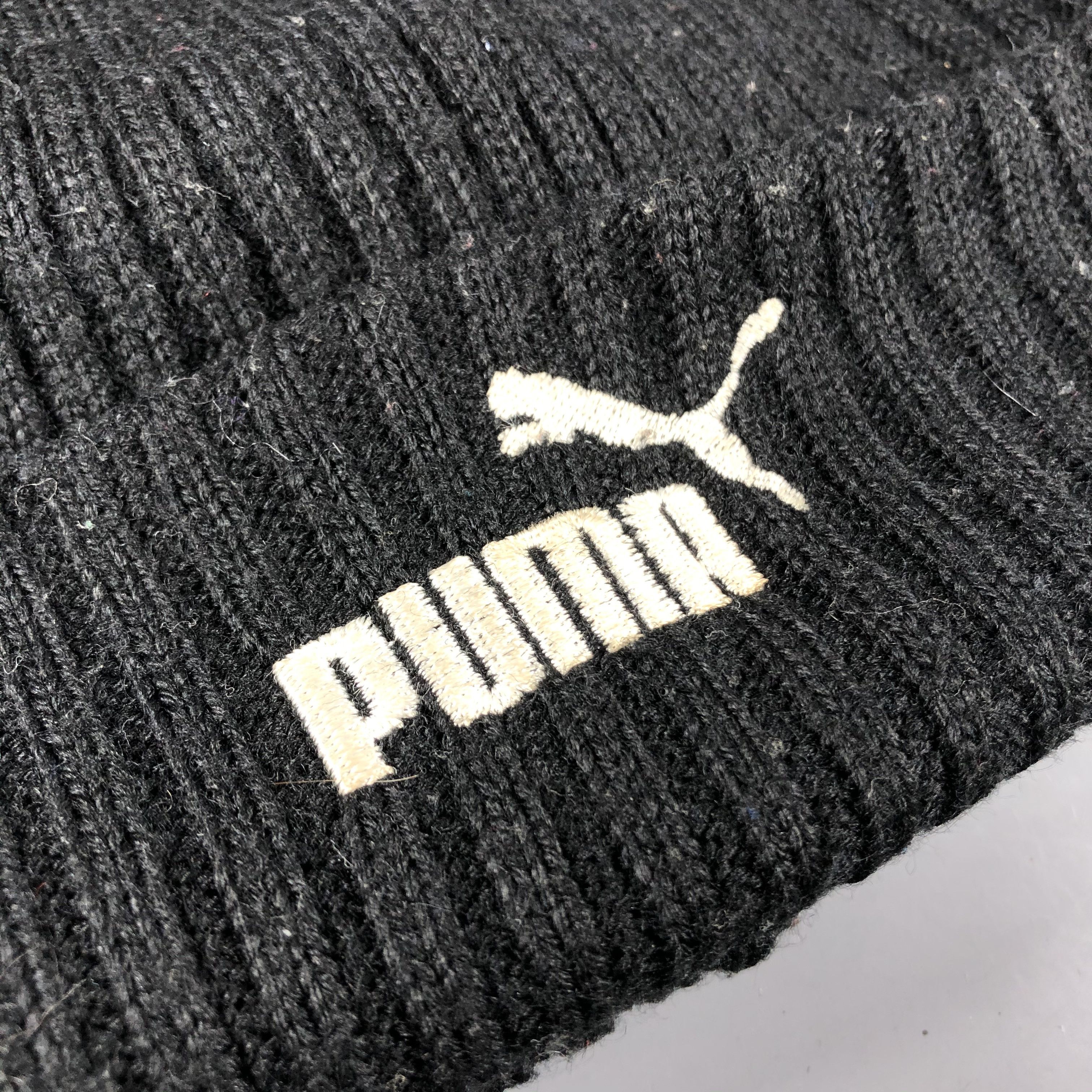 Puma × Vintage Puma Ribbed Black Beanie Snow Hat Snow Cap -D1085 Size ONE SIZE - 4 Thumbnail