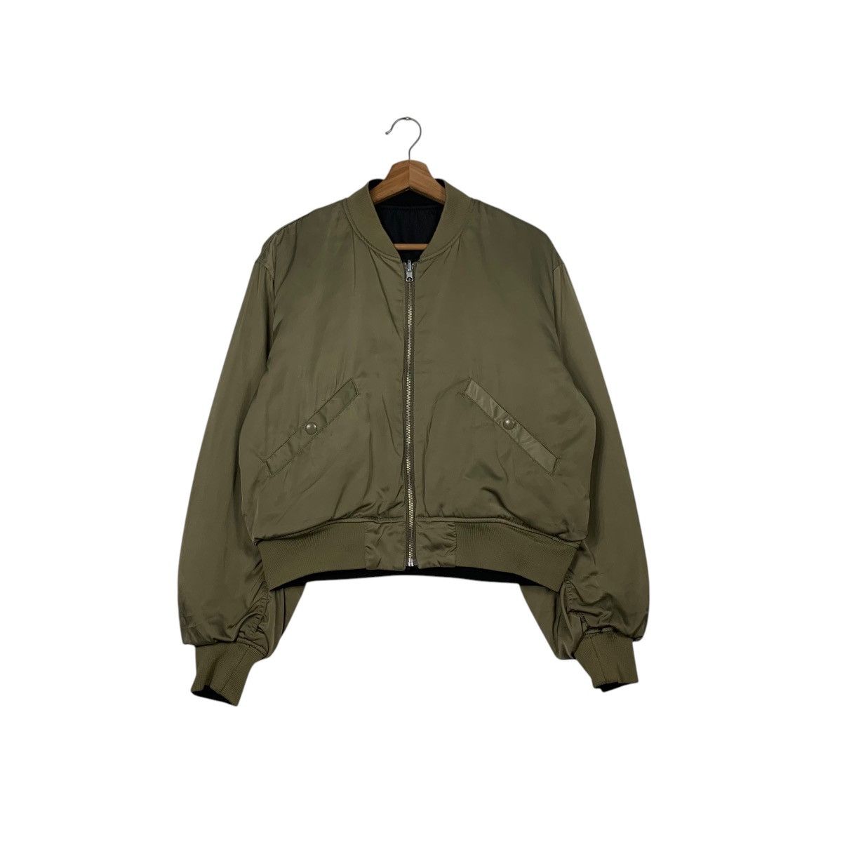 MOUSSY MOUSSY Green Black Reversible Bomber Jacket #2355-C105 Size ONE SIZE - 1 Thumbnail