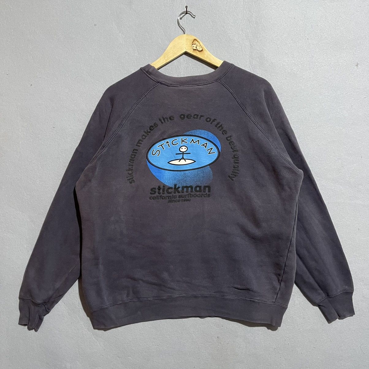 Vintage Vintage 1990s Stickman California Surfboards Sweatshirt Size US L / EU 52-54 / 3 - 1 Thumbnail