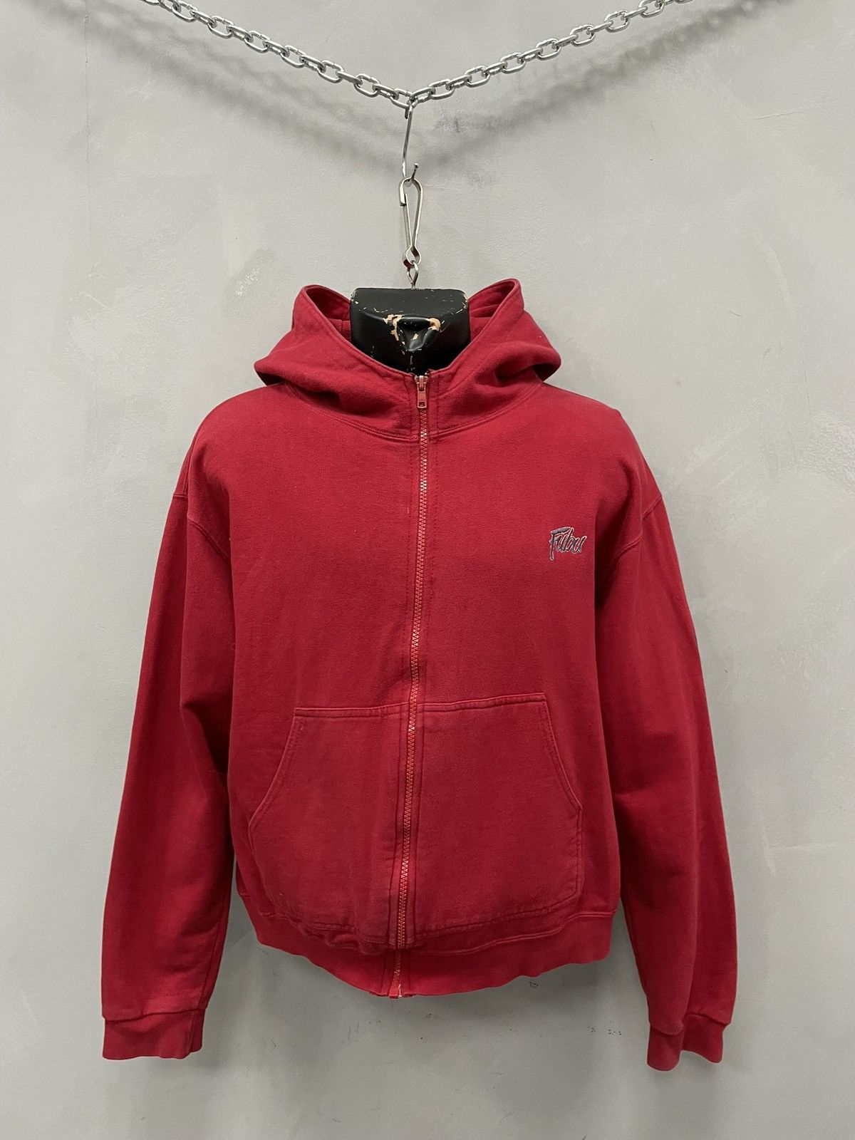 Fubu Fubu Red Zip Up Hoodie Logo Embroidered Size s rap sk8 Size US S / EU 44-46 / 1 - 2 Thumbnail