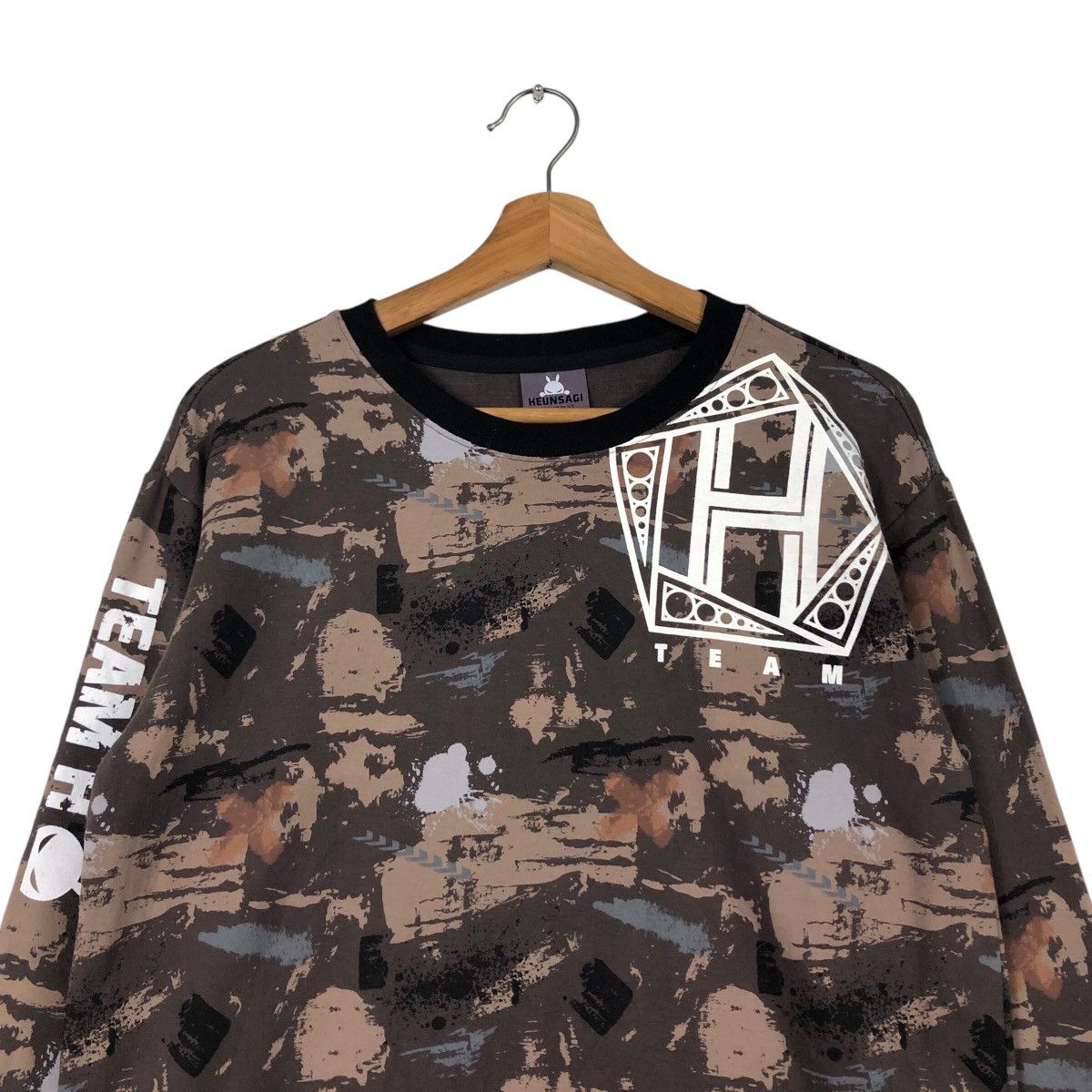 Japanese Brand 📌Streetwear Sweatshirt Keunsagi Camouflage Big Logo Design Size US M / EU 48-50 / 2 - 4 Thumbnail