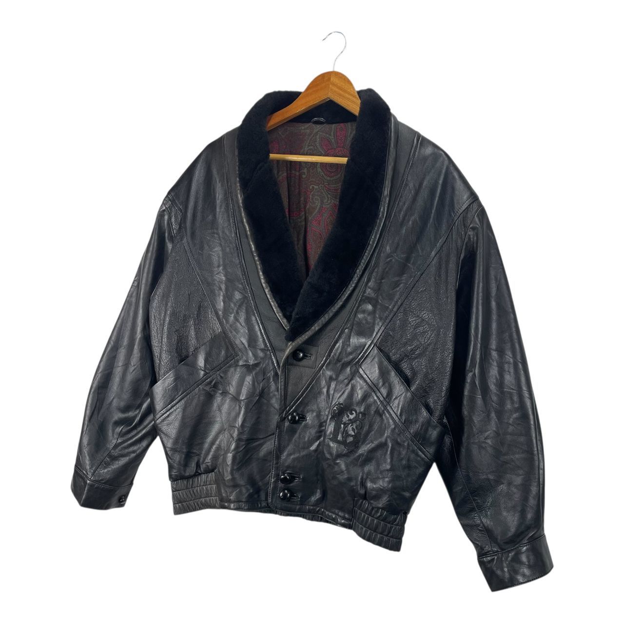 Lanvin Vintage Lanvin Studio Collared Fur Leather Jacket Size US L / EU 52-54 / 3 - 3 Thumbnail