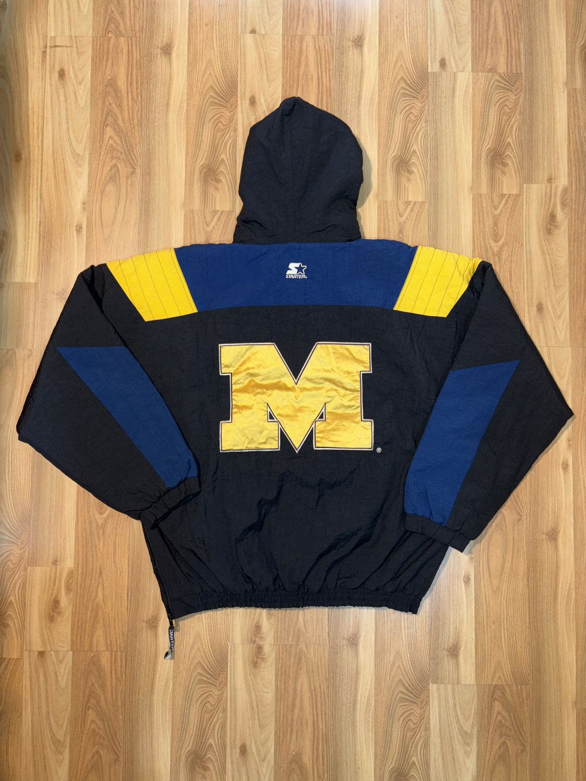 Starter VTG 90s Michigan STARTER Anorak Jacket Men’s L MINT Size US L / EU 52-54 / 3 - 3 Thumbnail