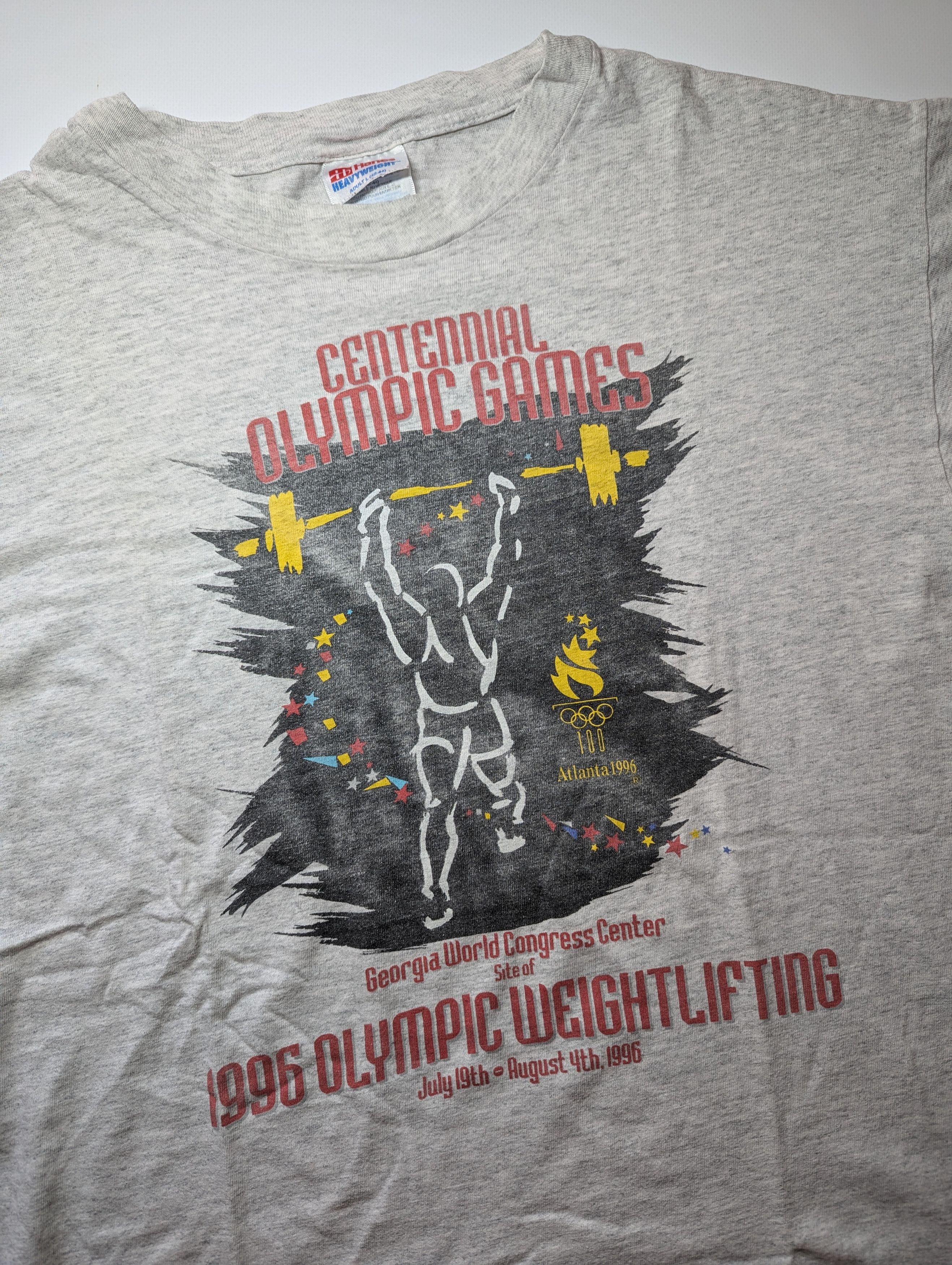 Hanes × Vintage Hanes Atlanta 1996 Olympic games Weightlifting T Shirt Size US L / EU 52-54 / 3 - 2 Thumbnail