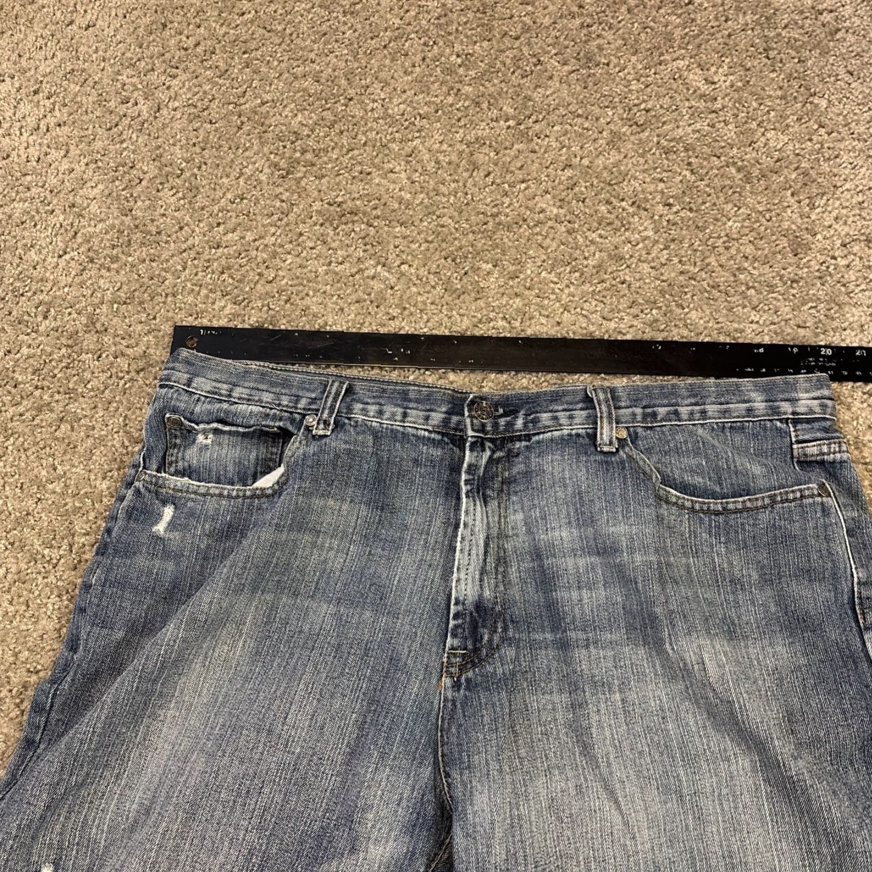 Oleg Cassini VINTAGE Oleg Cassini Jeans Denim Blue Baggy Loose Fit 40x30 Light Wash Men, 40, Wide-Leg, Regular, Blue, Jeans, Oleg Cassini, Mens Size US 40 / EU 56 - 5 Thumbnail