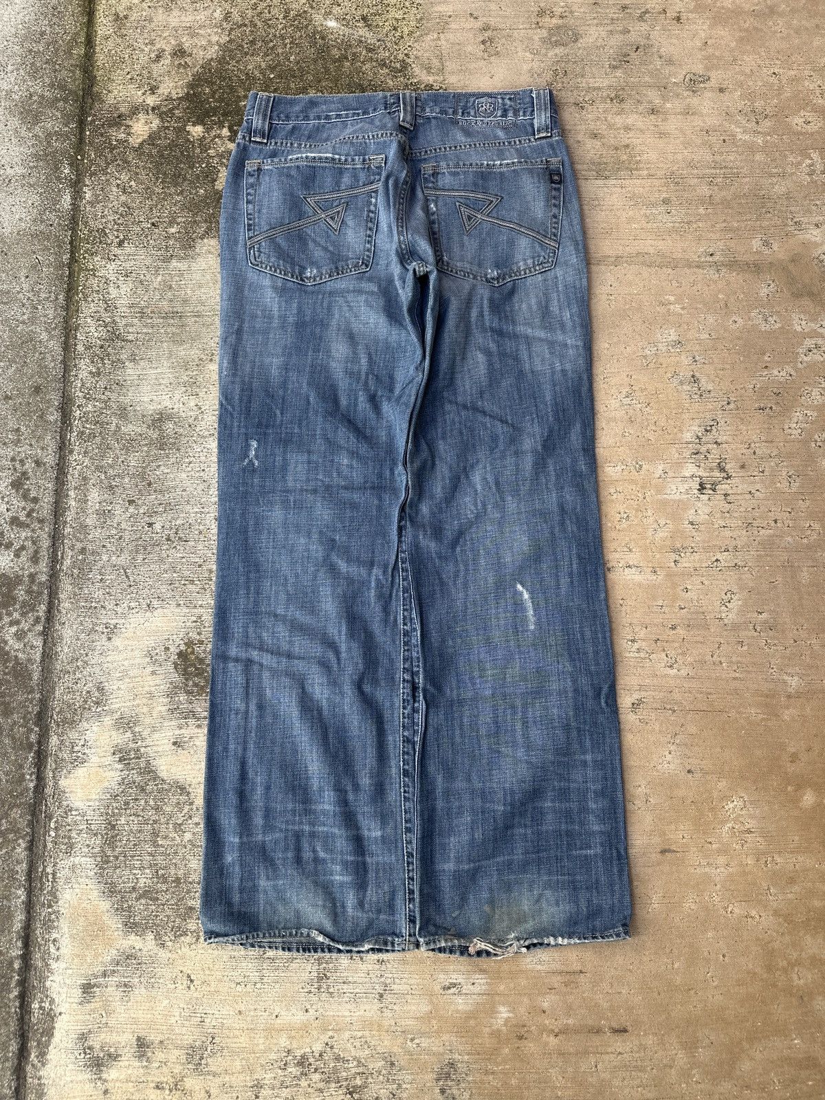 Rock & Republic Y2k 2000s Baggy Blue Rock & Republic Wideleg Jeans Size US 32 / EU 48 - 1 Thumbnail