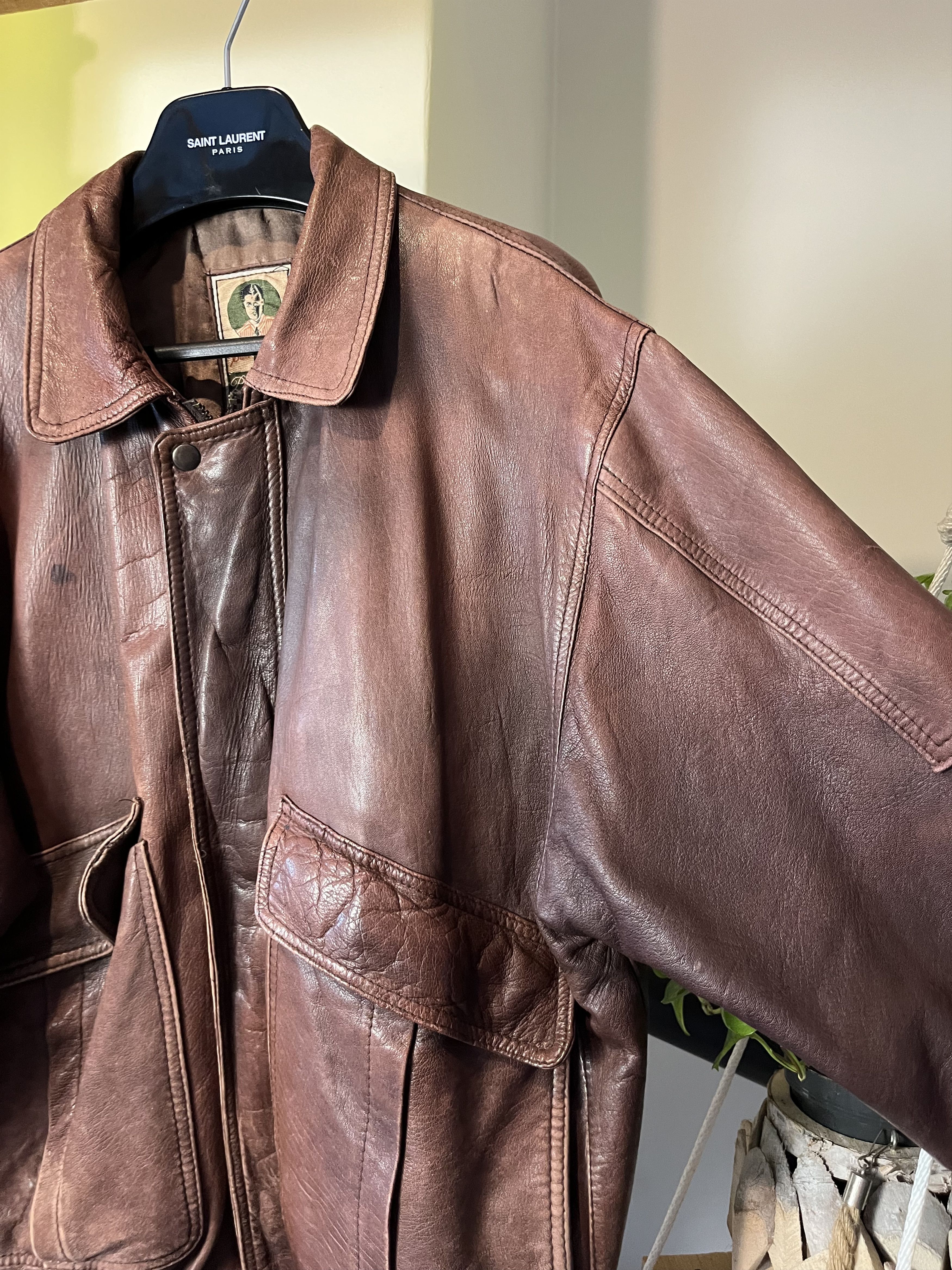 Japanese Brand × Vintage Vintage 80s/90s Leather Jacket Size US L / EU 52-54 / 3 - 5 Thumbnail