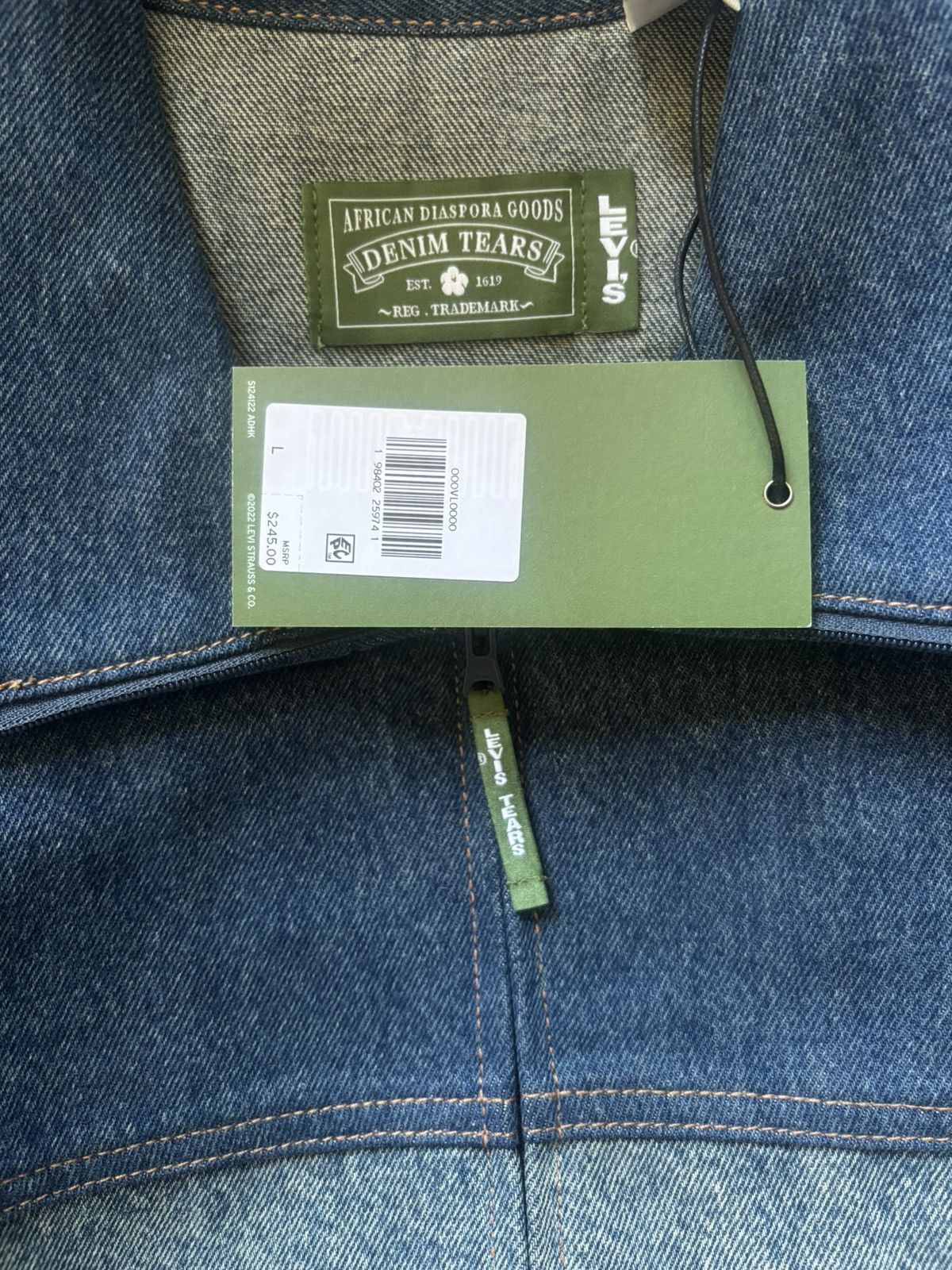 DENIM TEARS × Levi's Fleur De Lis Denim Track Jacket Size US L / EU 52-54 / 3 - 5 Thumbnail