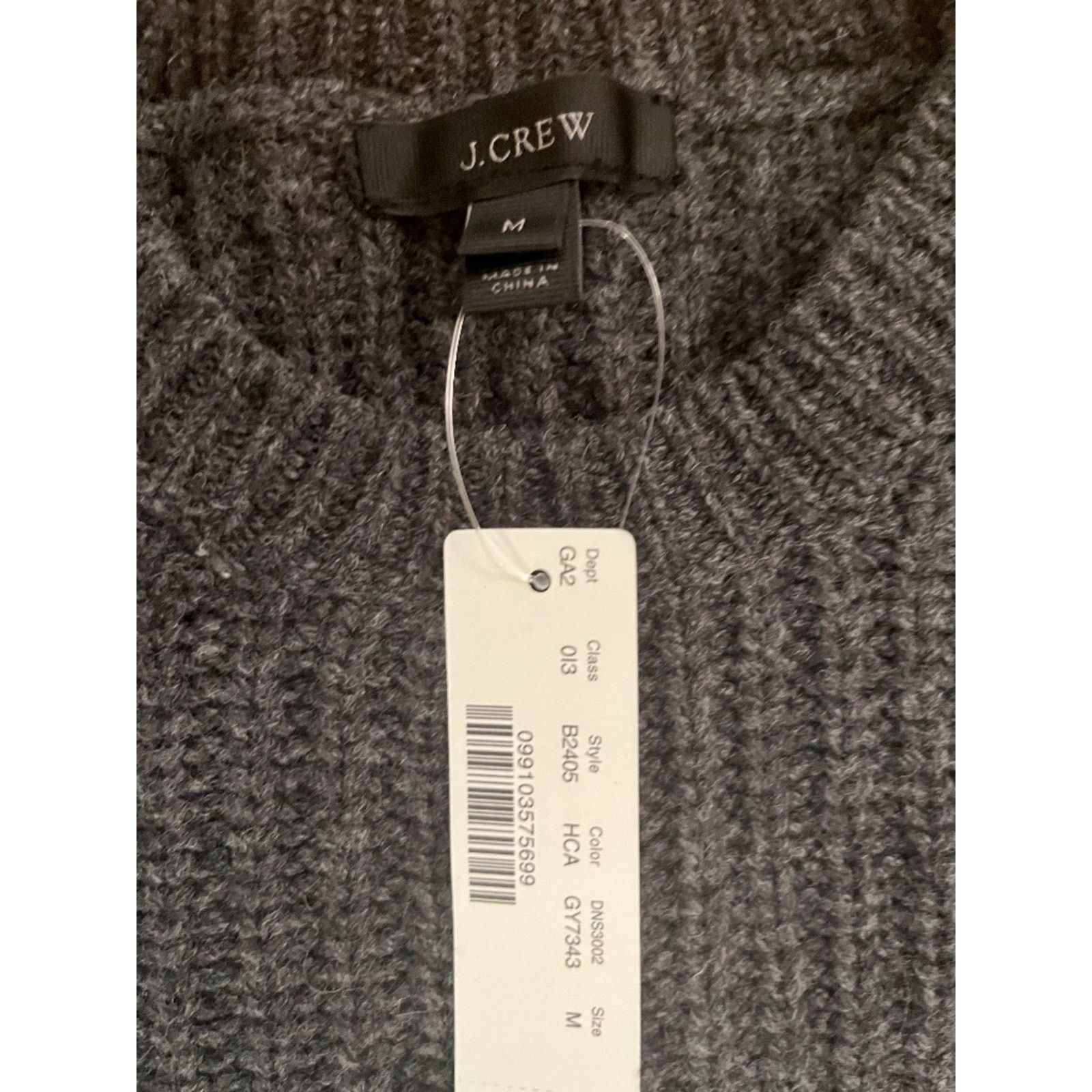 J.Crew J.Crew Lambswool Blend Pointelle Knit Sweater -Charcoal Gray Size M / US 6-8 / IT 42-44 - 2 Thumbnail