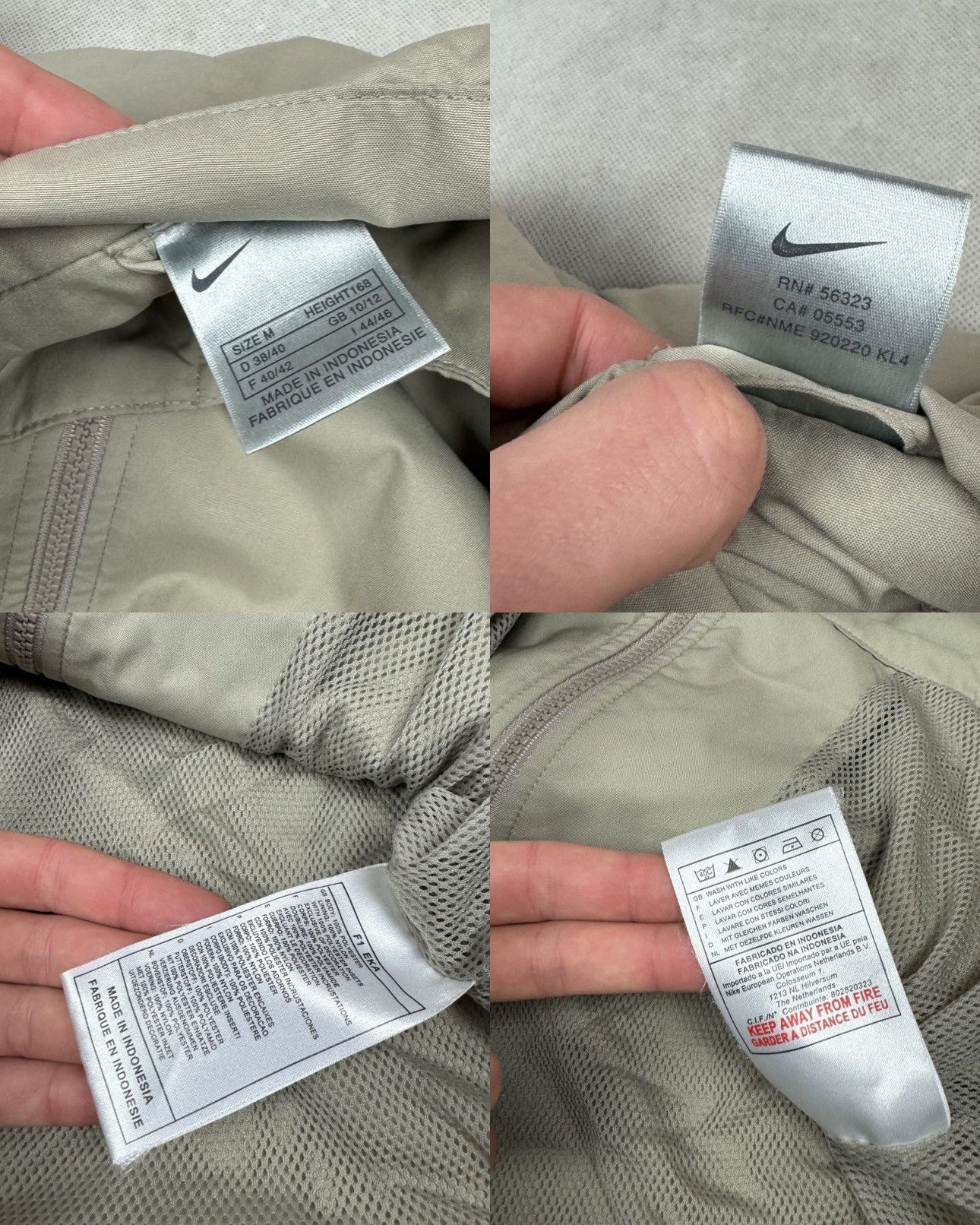 Nike × Vintage Nike Beige Swoosh Full Zip Windbreaker Jacket Medium Size M / US 6-8 / IT 42-44 - 2 Thumbnail