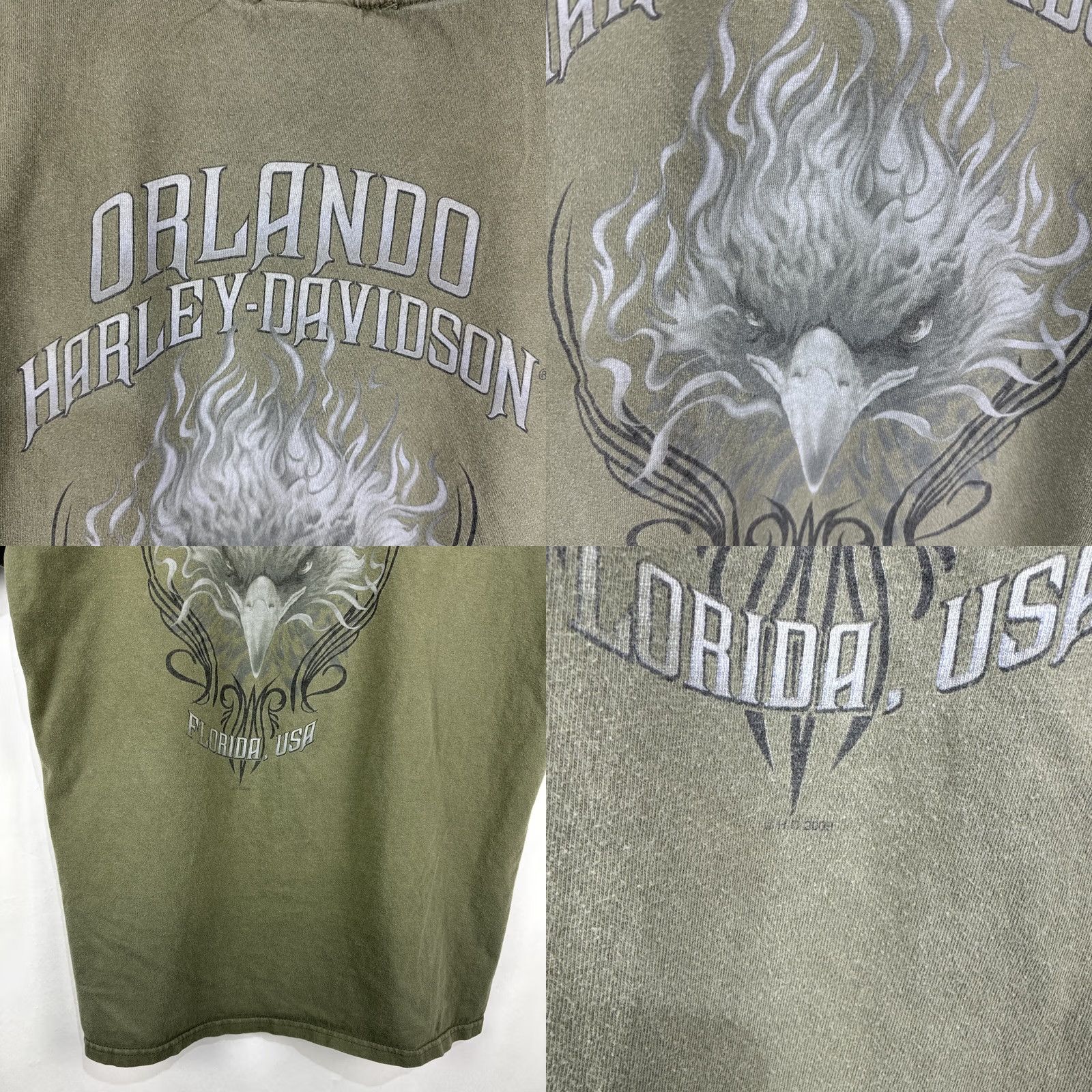 Harley Davidson VINTAGE Harley Davidson Orlando Florida T-Shirt XL Green Tribal Eagle Y2K Size US XL / EU 56 / 4 - 10 Thumbnail