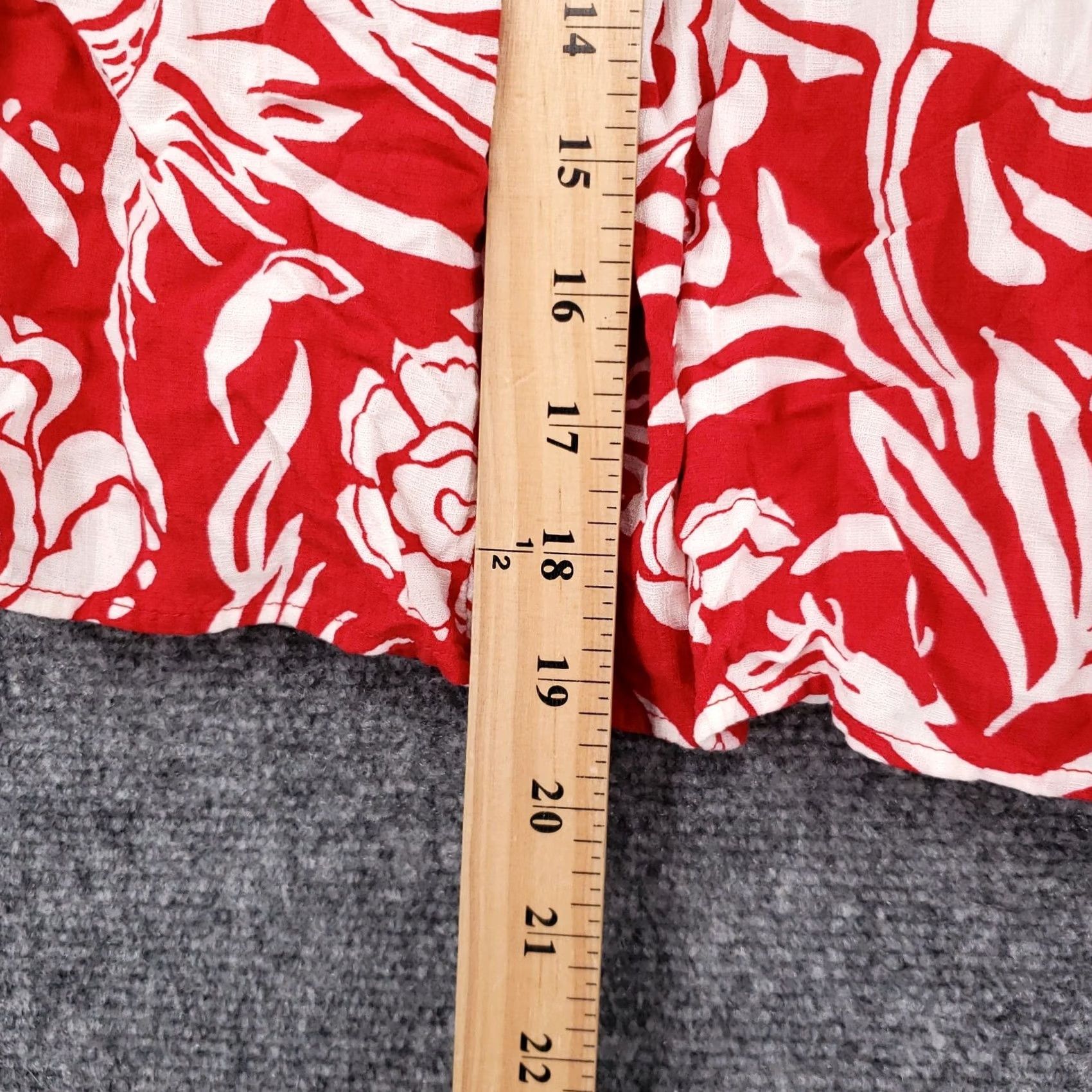 Vintage Knox Rose Skirt Women 1X Plus Red Floral Mini Tiered Boho Hawaiian Peasant Lined Size 40" / US 18 - 4 Thumbnail