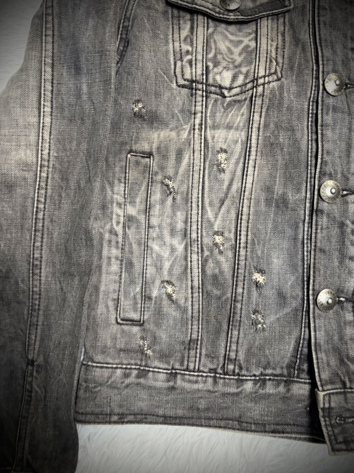 14th Addiction Rare Lagust distressed jeans trucker jacket Size US M / EU 48-50 / 2 - 3 Thumbnail