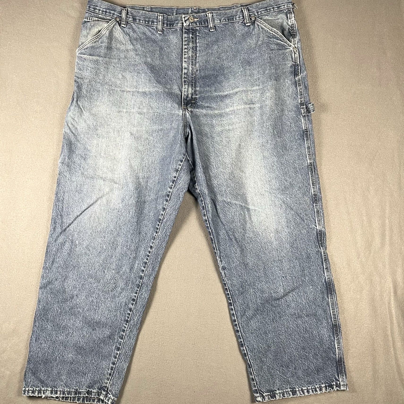 Wrangler Wrangler Jeans Men's 44x30 Blue Denim Carpenter Jeans Pockets USA Authentics Straight Wash Medium Cotton Blend Vintage: No Size US 44 / EU 60 - 2 Thumbnail