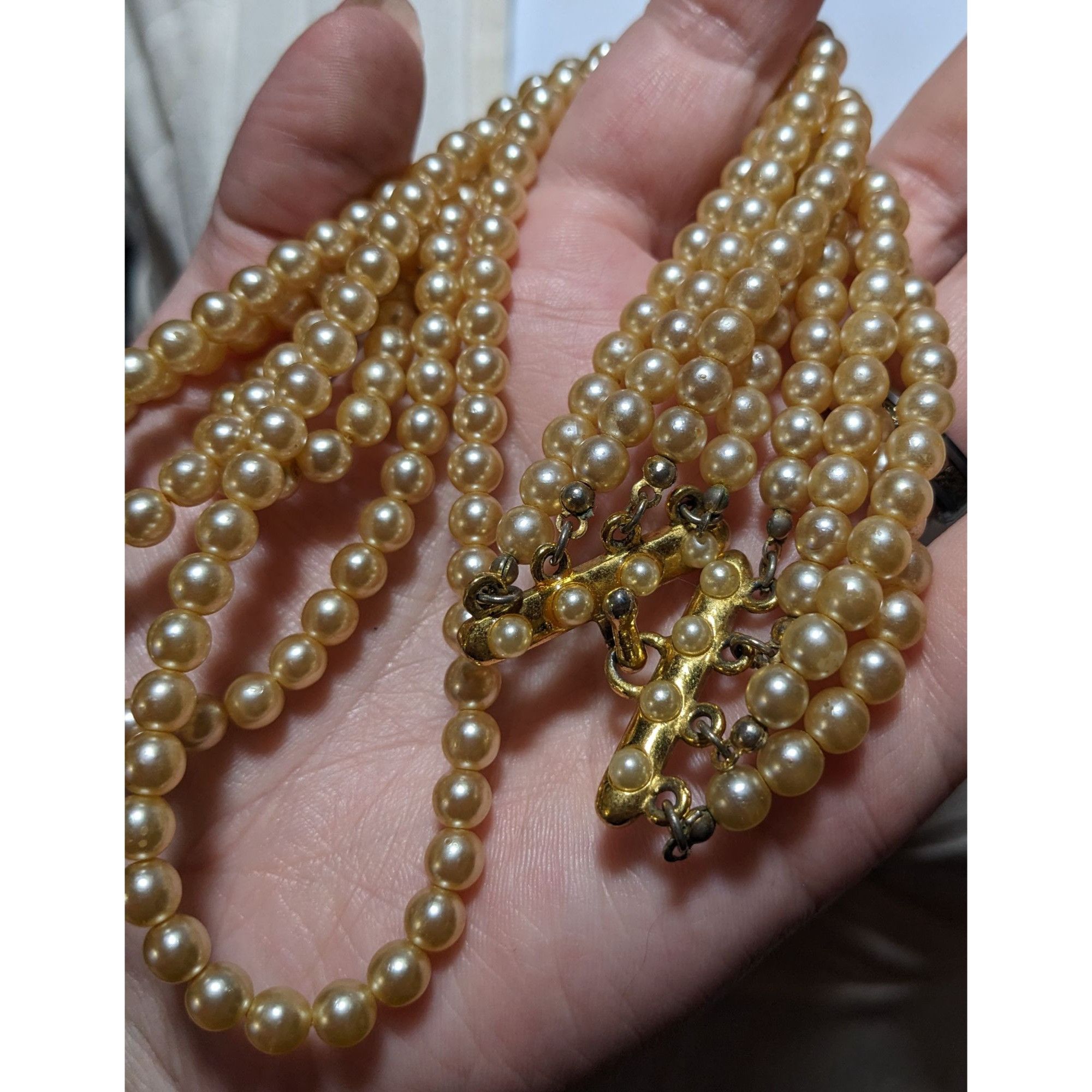 Other Vintage Gold Faux Pearl Multilayer Necklace Size ONE SIZE - 9 Thumbnail