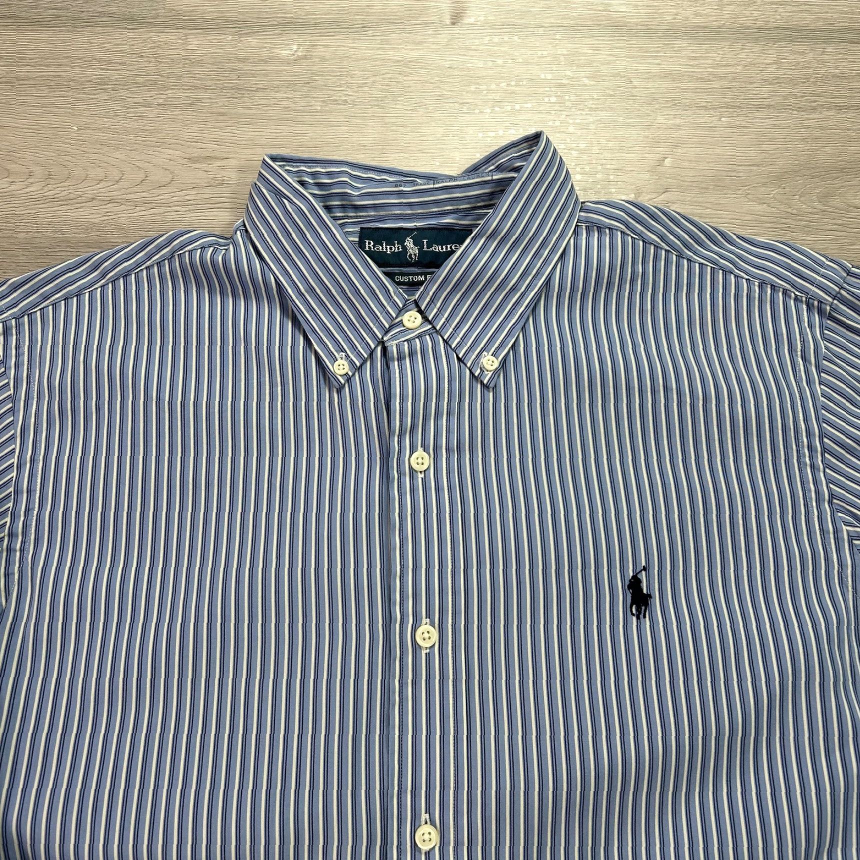 Ralph Lauren Ralph Lauren Shirt Mens Large Blue Striped Button Down Custom Fit Pony Logo Size US L / EU 52-54 / 3 - 3 Thumbnail