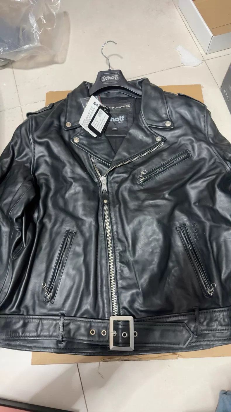 Schott Schott Black motorcycle leather jacket Size US XXL / EU 58 / 5 - 1 Thumbnail