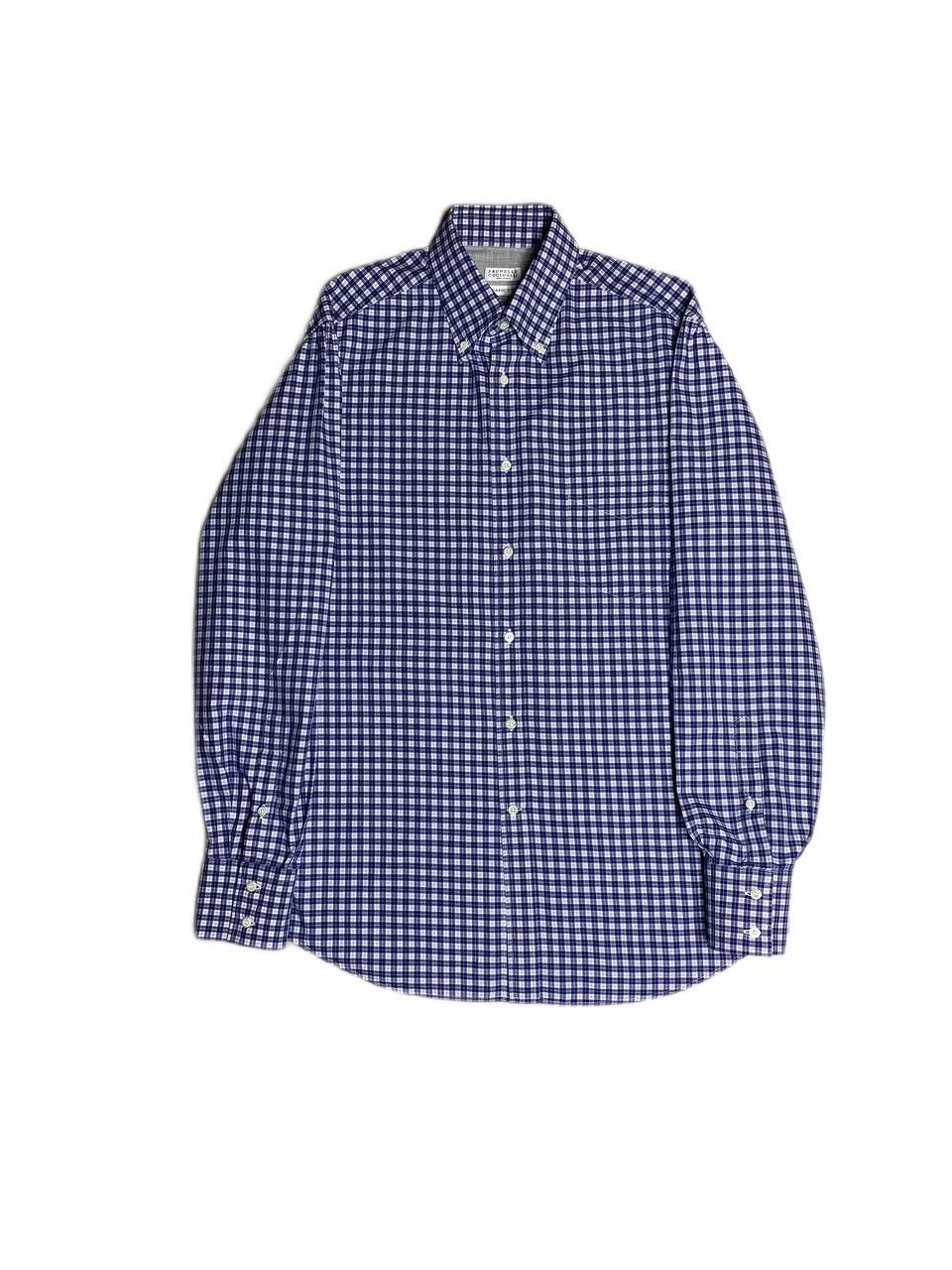 Brunello Cucinelli Brunello Cucinelli Check Classic Casual Blue Shirt Button Up Size US L / EU 52-54 / 3 - 1 Thumbnail