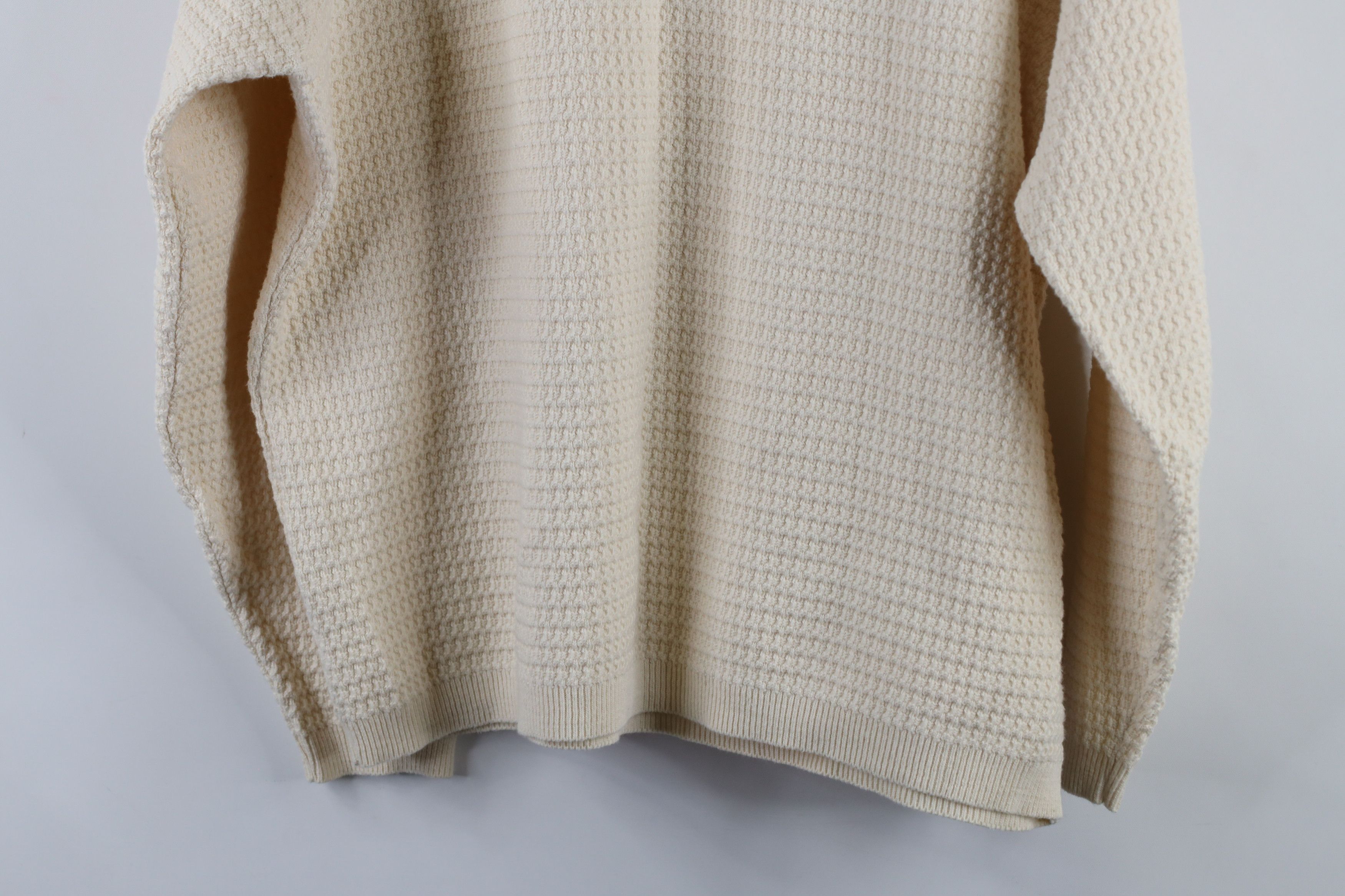 Vintage Vintage 90s Streetwear Cotton Knit Henley Sweater Cream Size US L / EU 52-54 / 3 - 10 Thumbnail
