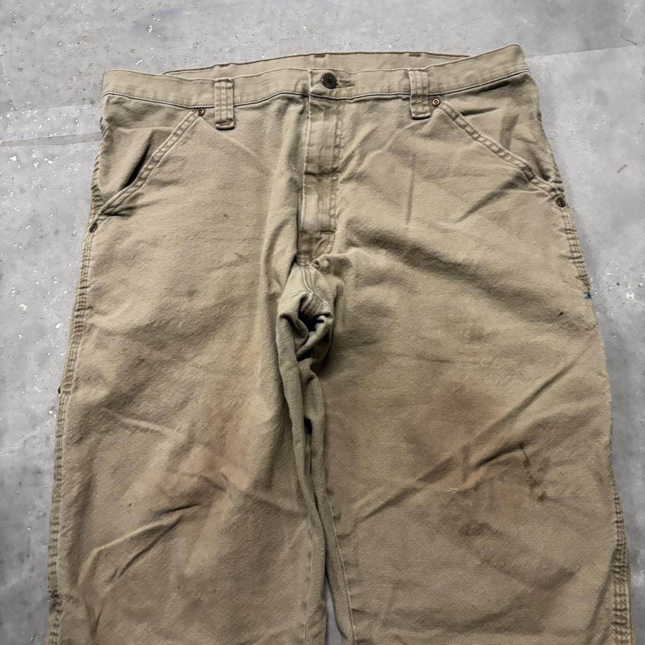 Japanese Brand × Vintage Crazy Vintage Y2K/2000s Grunge Khaki Tan Streetwear Workwear Carpenter Pants! Size US 36 / EU 52 - 5 Thumbnail