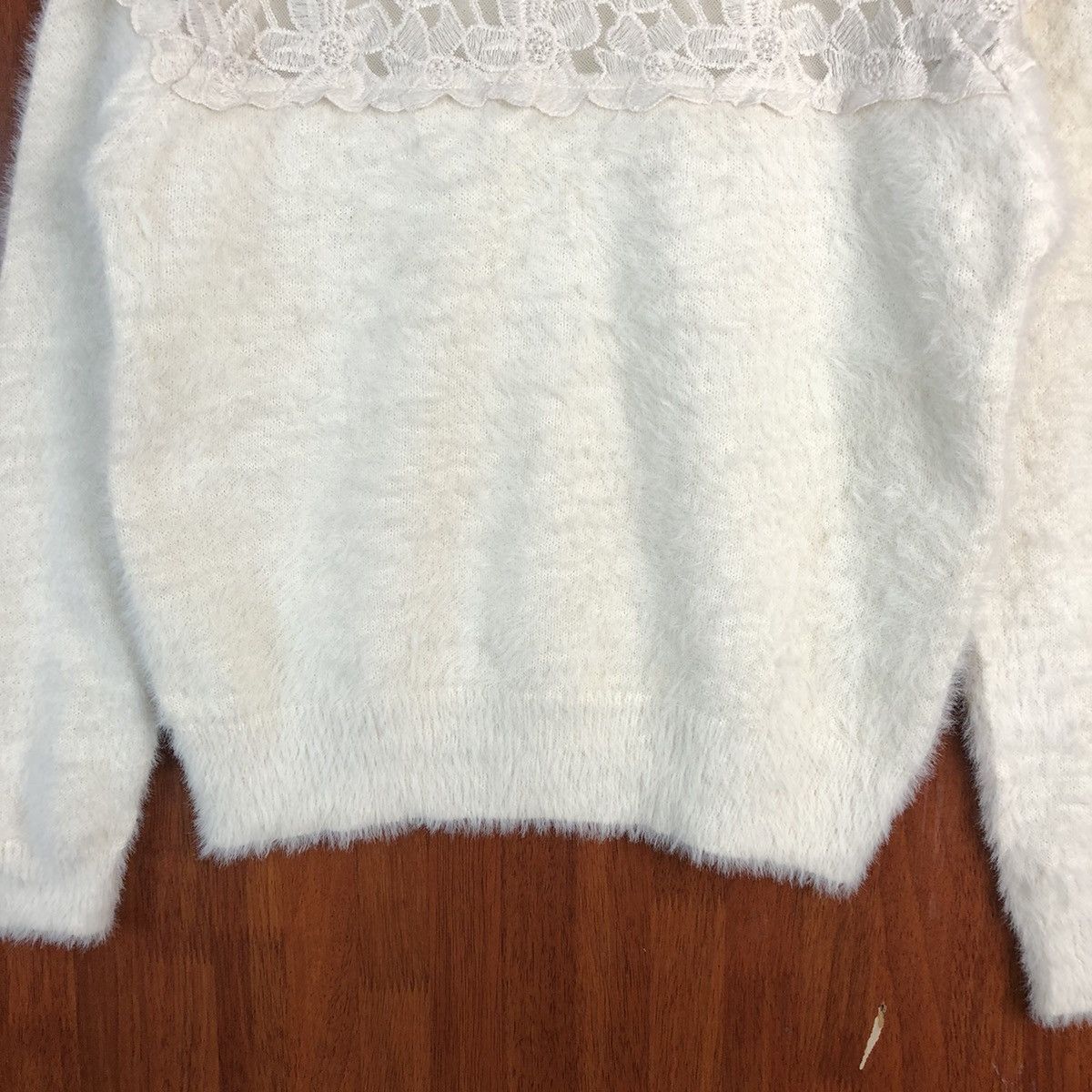 GU Gu White Shag Shaggy Fur Mohair Knitwear #932 Size S / US 4 / IT 40 - 3 Thumbnail