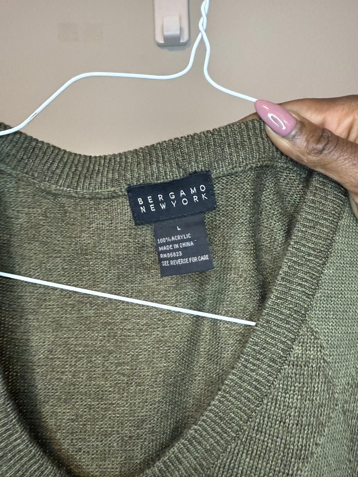 Other Men Preppy Argyle Knit Sweater Vest - Olive Green Size 42R - 4 Thumbnail