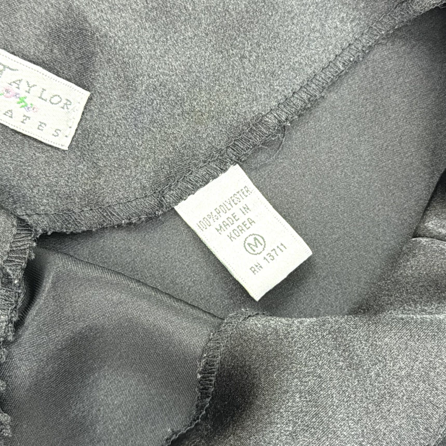 Vintage VINTAGE Erika Taylor Intimates Slip Dress Womens Medium Black Satin Chemise 90s Size M / US 6-8 / IT 42-44 - 4 Thumbnail
