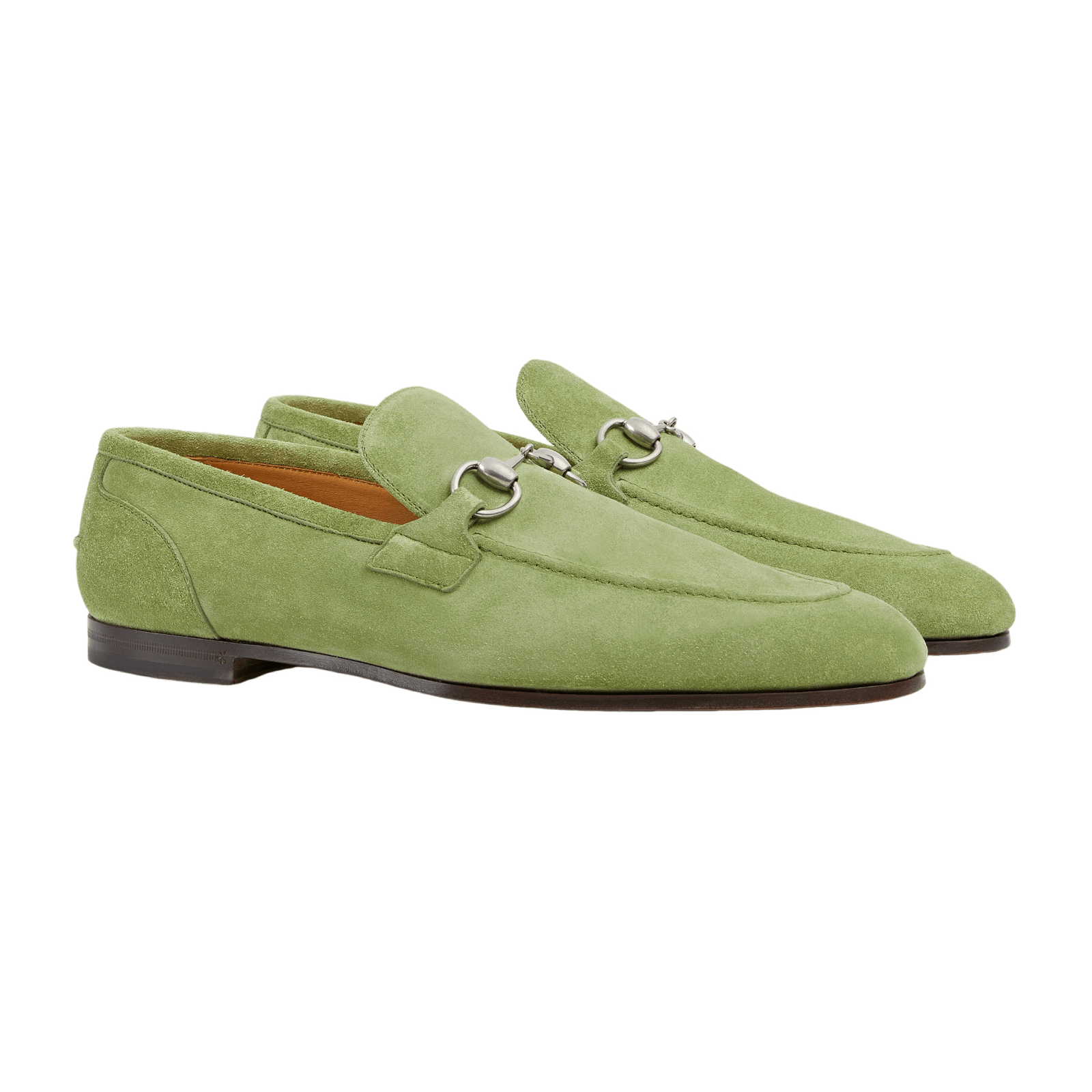 GUCCI Jordaan $1050 Men's Green Suede Horsebit Loafers