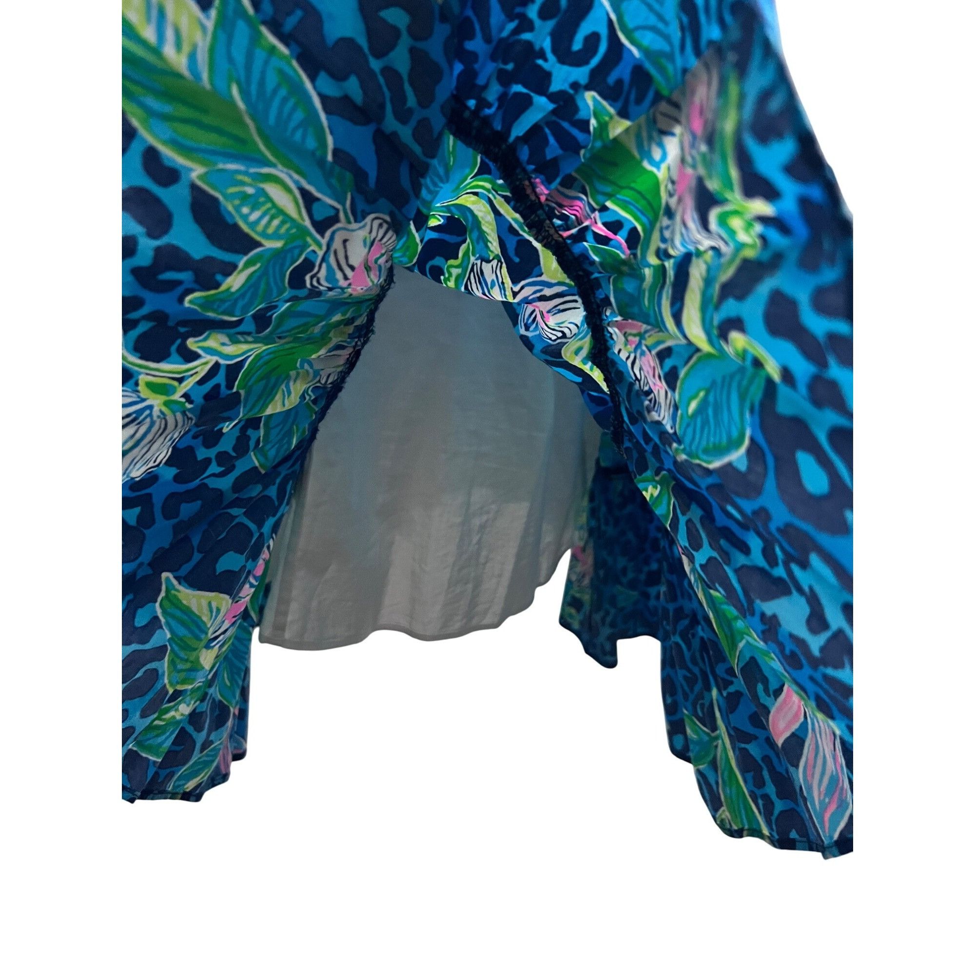 Lilly Pulitzer Lilly Pulitzer Womens Vintage Blue Green Floral Hawaiian Fit Size S / US 4 / IT 40 - 10 Thumbnail