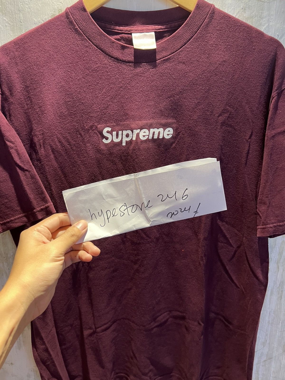 Supreme × Vintage 1999 Supreme Burgundy Box Logo Size US L / EU 52-54 / 3 - 4 Thumbnail