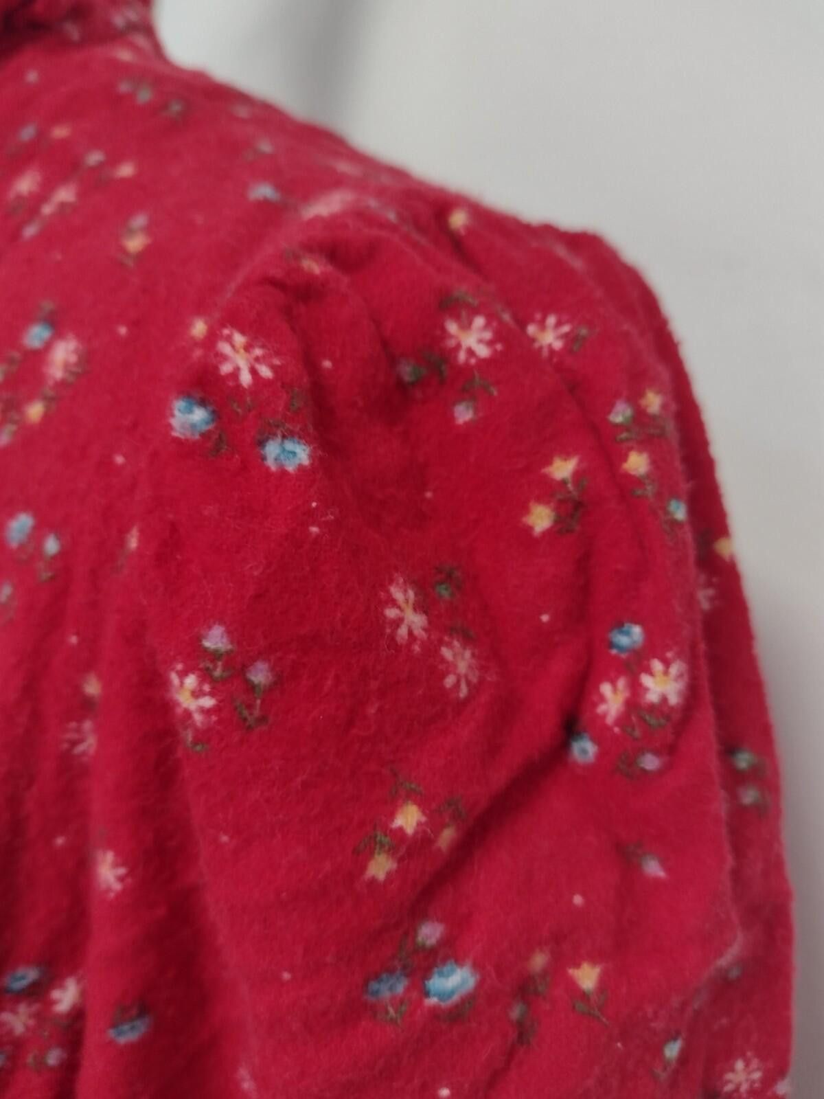 Other VTG 70s Avon Fashions Red Floral Prairie Dress flannel 7/8 Size M / US 6-8 / IT 42-44 - 9 Thumbnail
