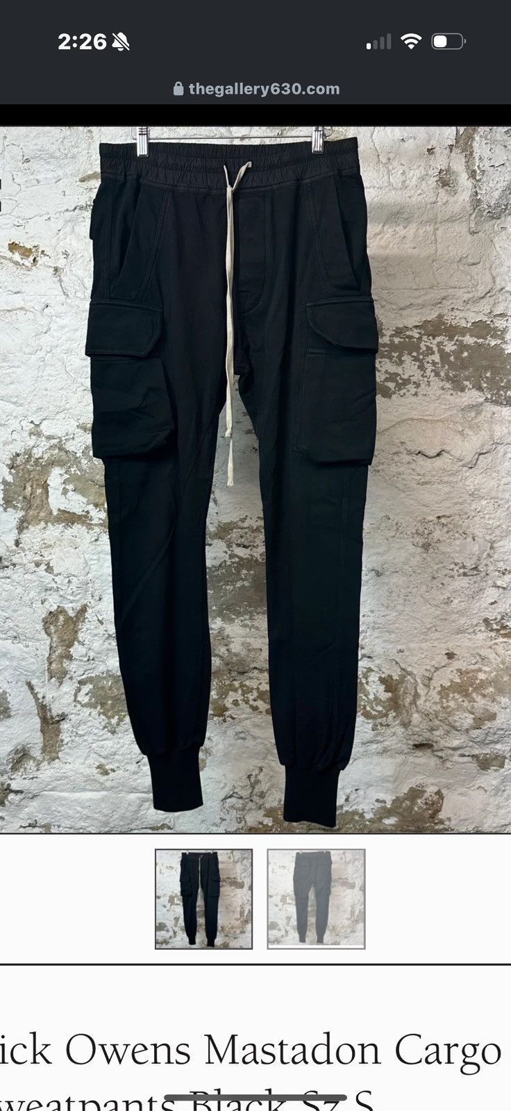 Rick Owens Rick Owens Mastodon Cargo Joggers Size US 33 - 2 Thumbnail