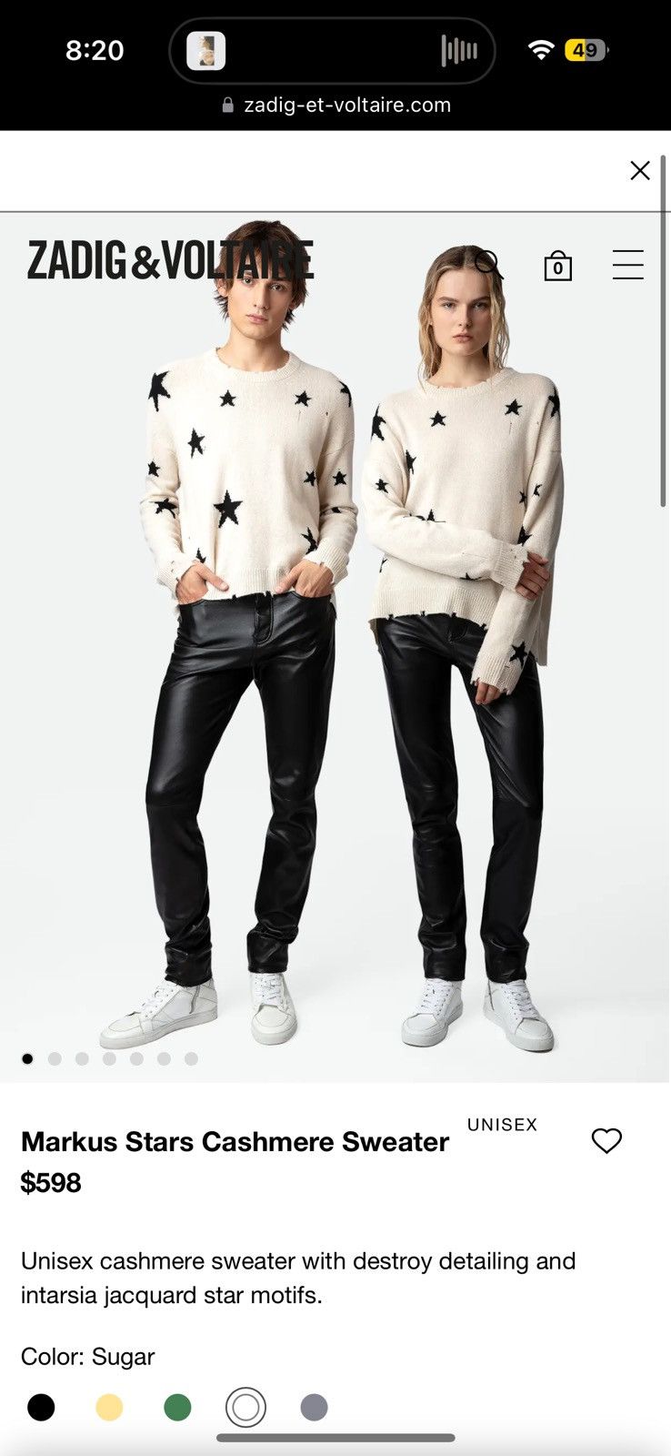 Zadig & Voltaire Zadig & Voltaire Markus Stars Cashmere Sweater Size US L / EU 52-54 / 3 - 8 Thumbnail